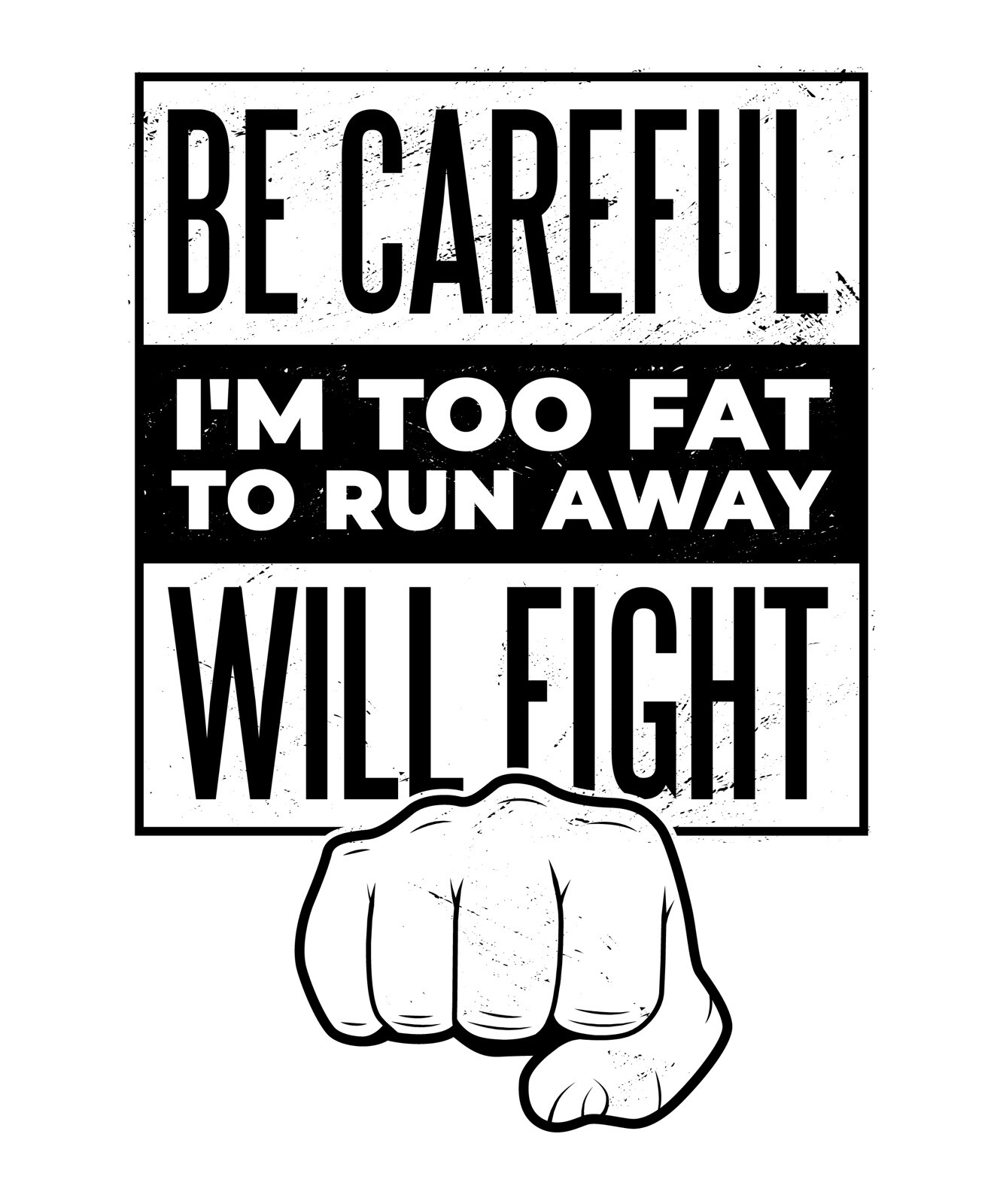 3” Funny Warning Sticker Fat Kid Can’t Run Will Fight Out Of Shape Donuts Food