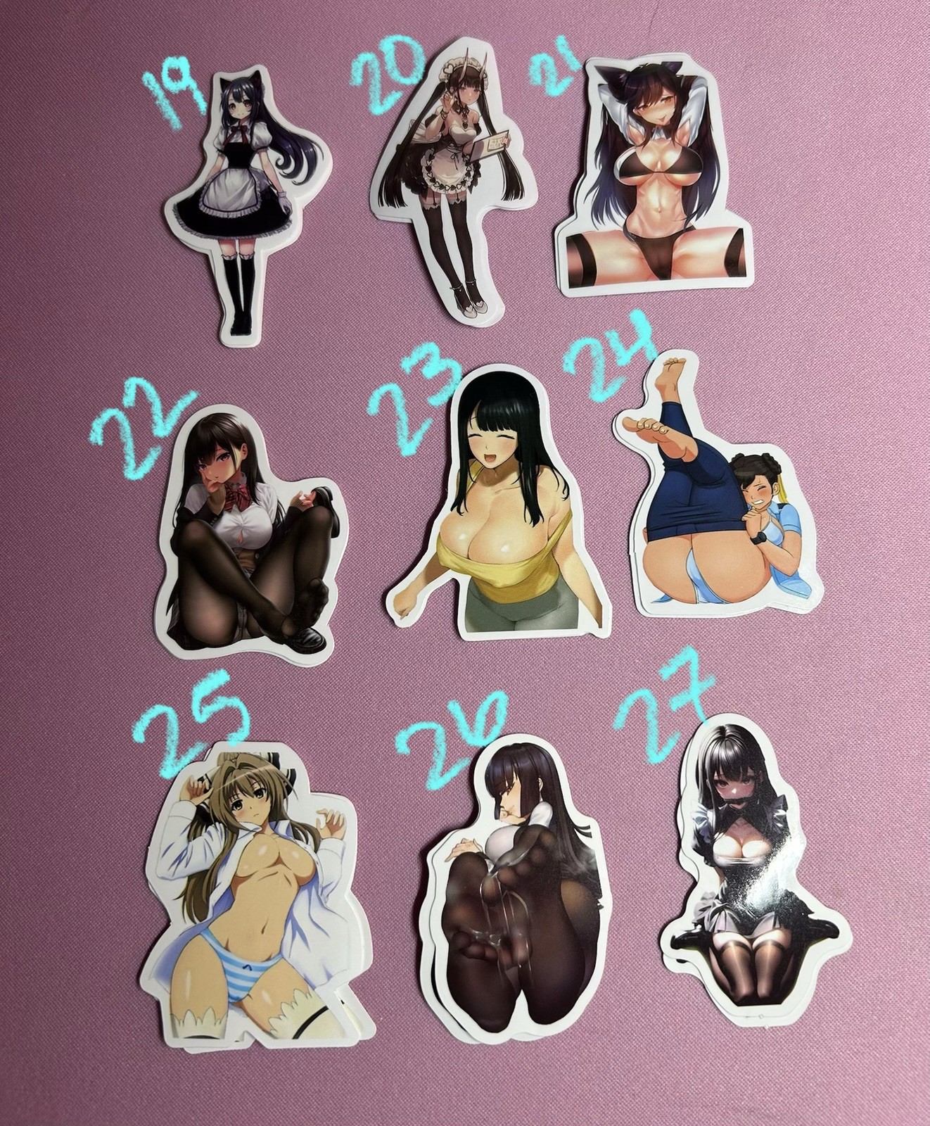 waifu lewd sexy girl stickers – V