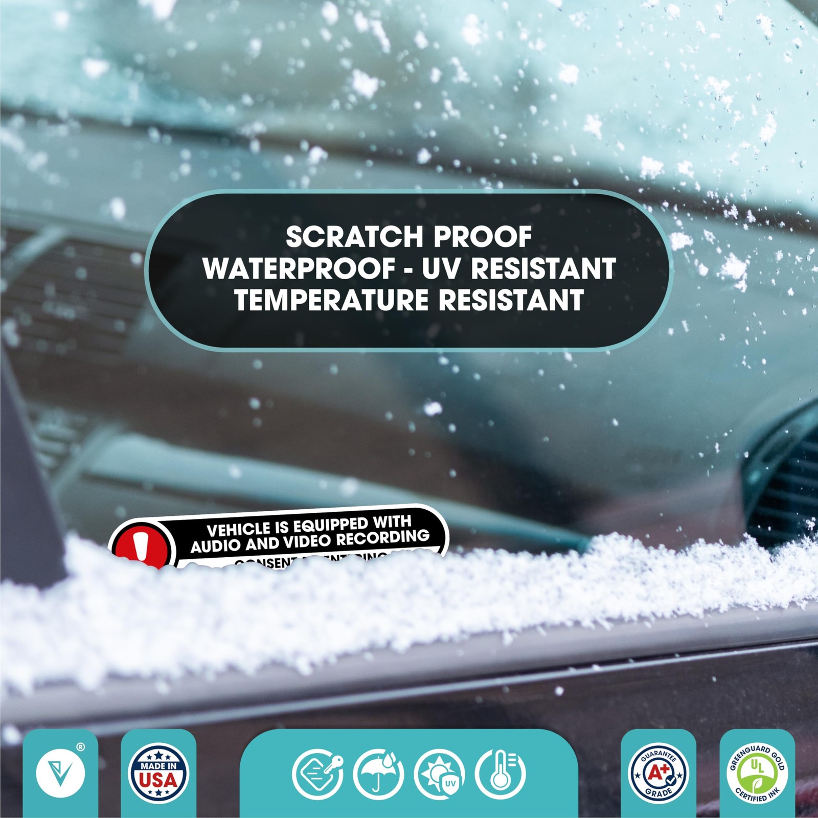 Vehicle is Equipped with Audio and Video Recording Stickers | Recording Devic…