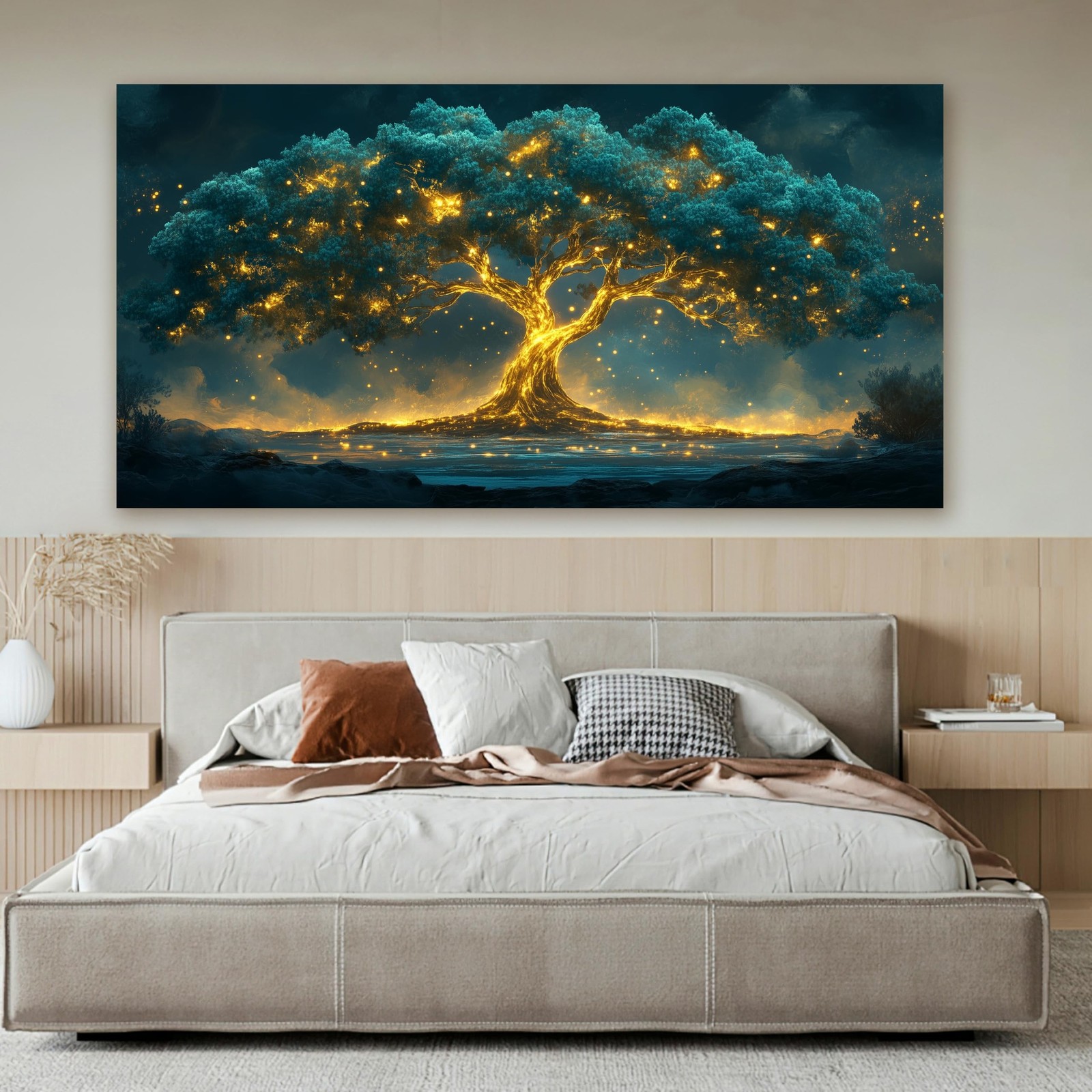 Canvas Wall Art Decor Artwork for Walls Green Wall Art Decor Large Tree of Li…