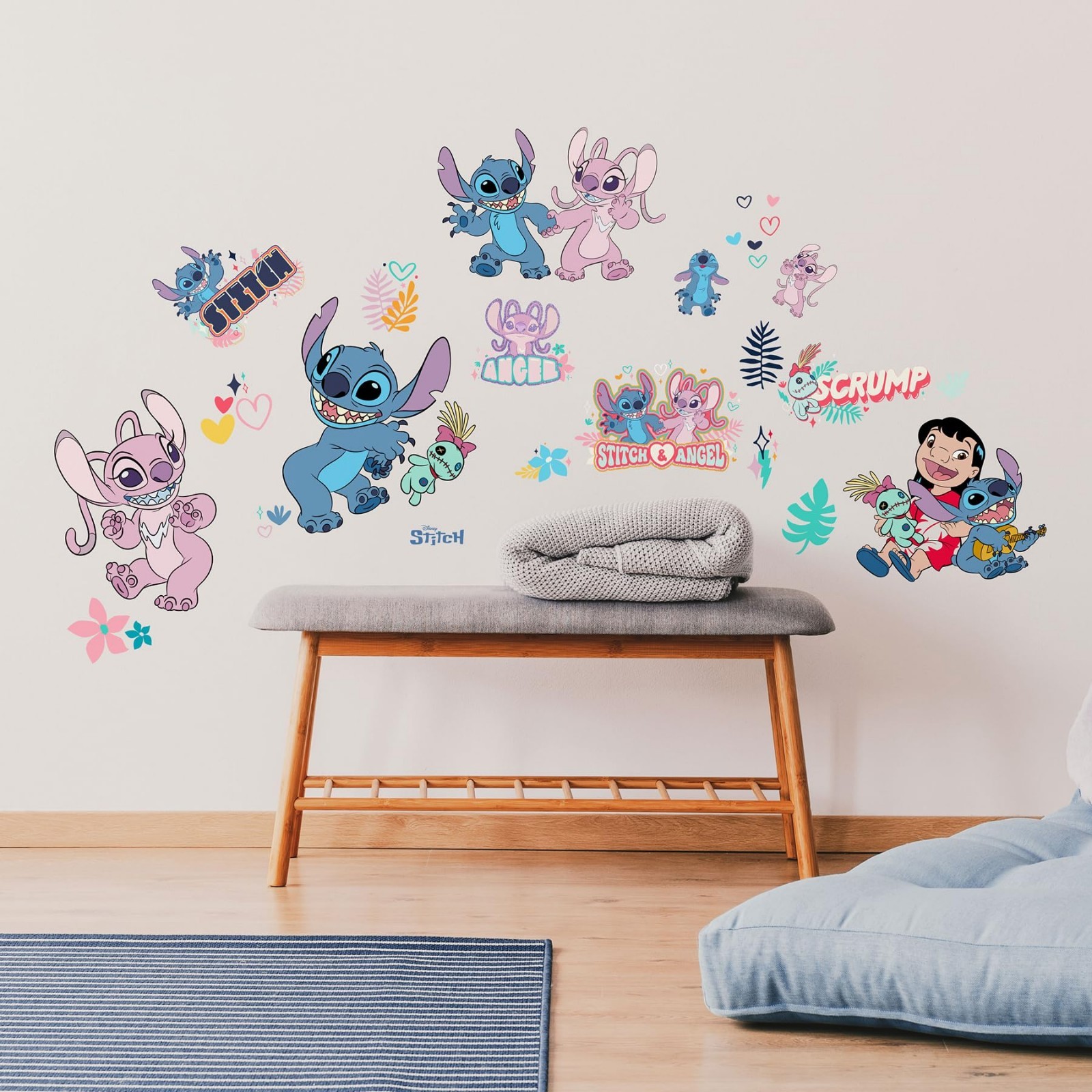 Lilo and Stitch Wall Decals – Stitch & Angel Removable Stickers for Kids' Room D