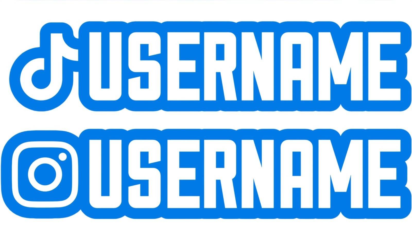 Custom 2” x 7” Instagram & TikTok Username Handle @ Stickers Any Color You Want