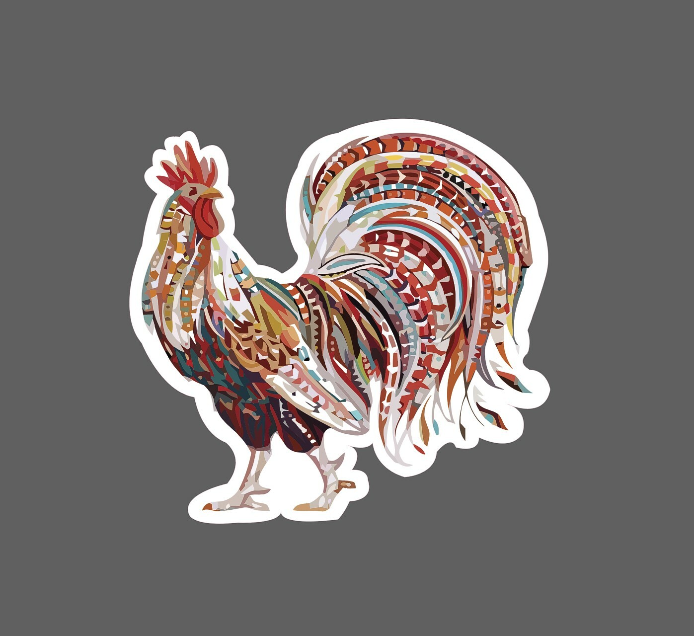 Rooster Sticker Colorful Waterproof – Buy Any 4 For $1.75 Each Storewide!