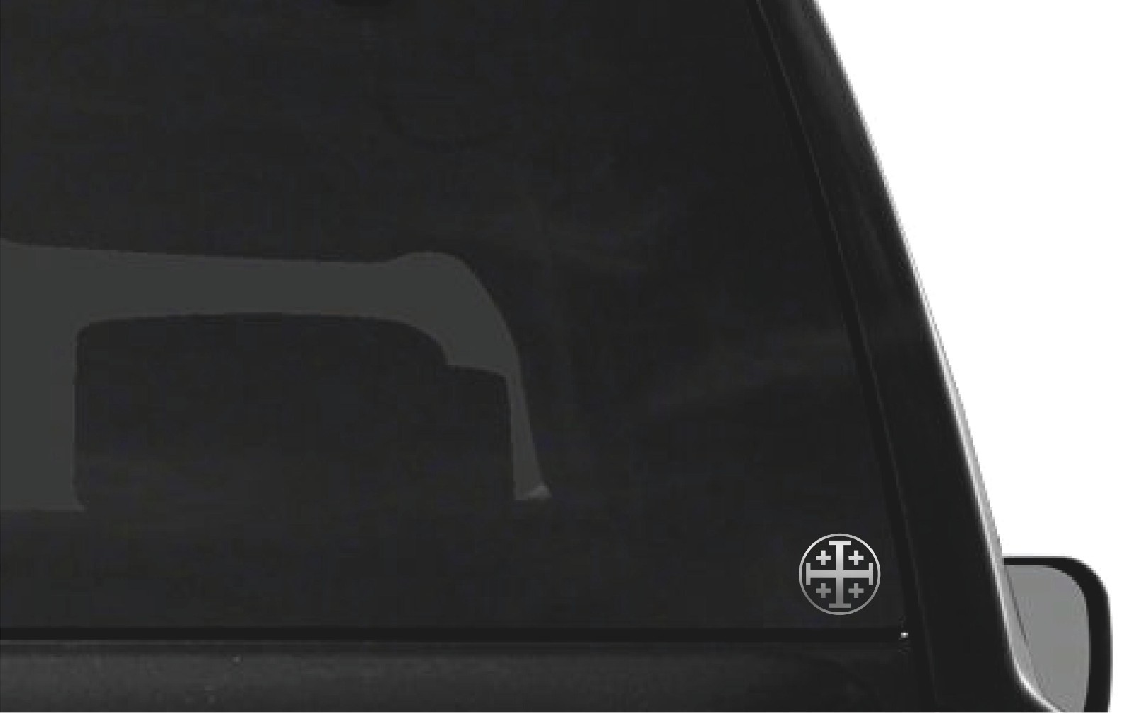 Jerusalem Cross in circle Decal Window Christian Crosslets Herald Decal Sticker