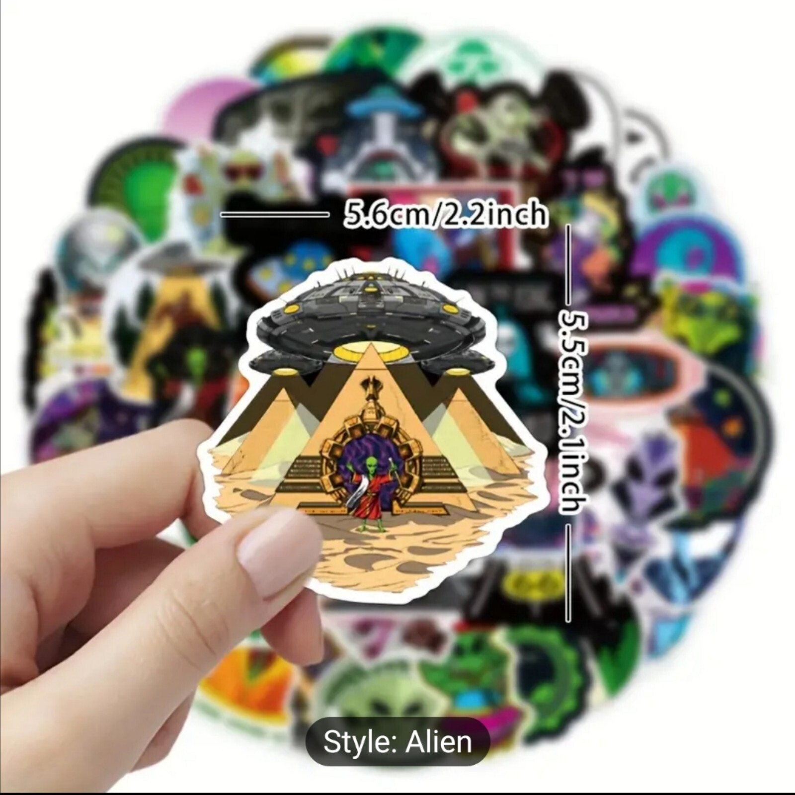 10 PCS Aliens Extraterrestrials UFOs Space Stickers BRAND NEW