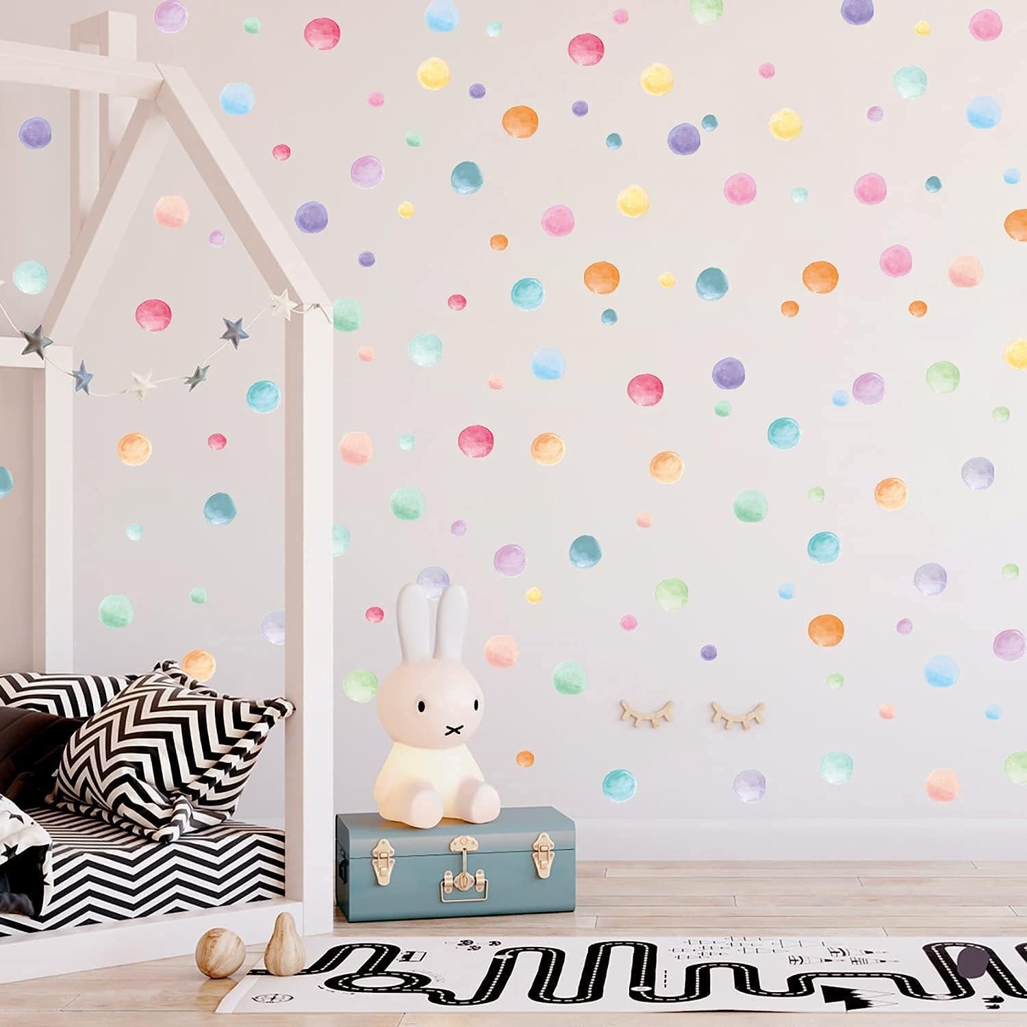 123 Pcs Pastel Polka Dots Wall Stickers, Colorful Round Wall Decal, Peel and …