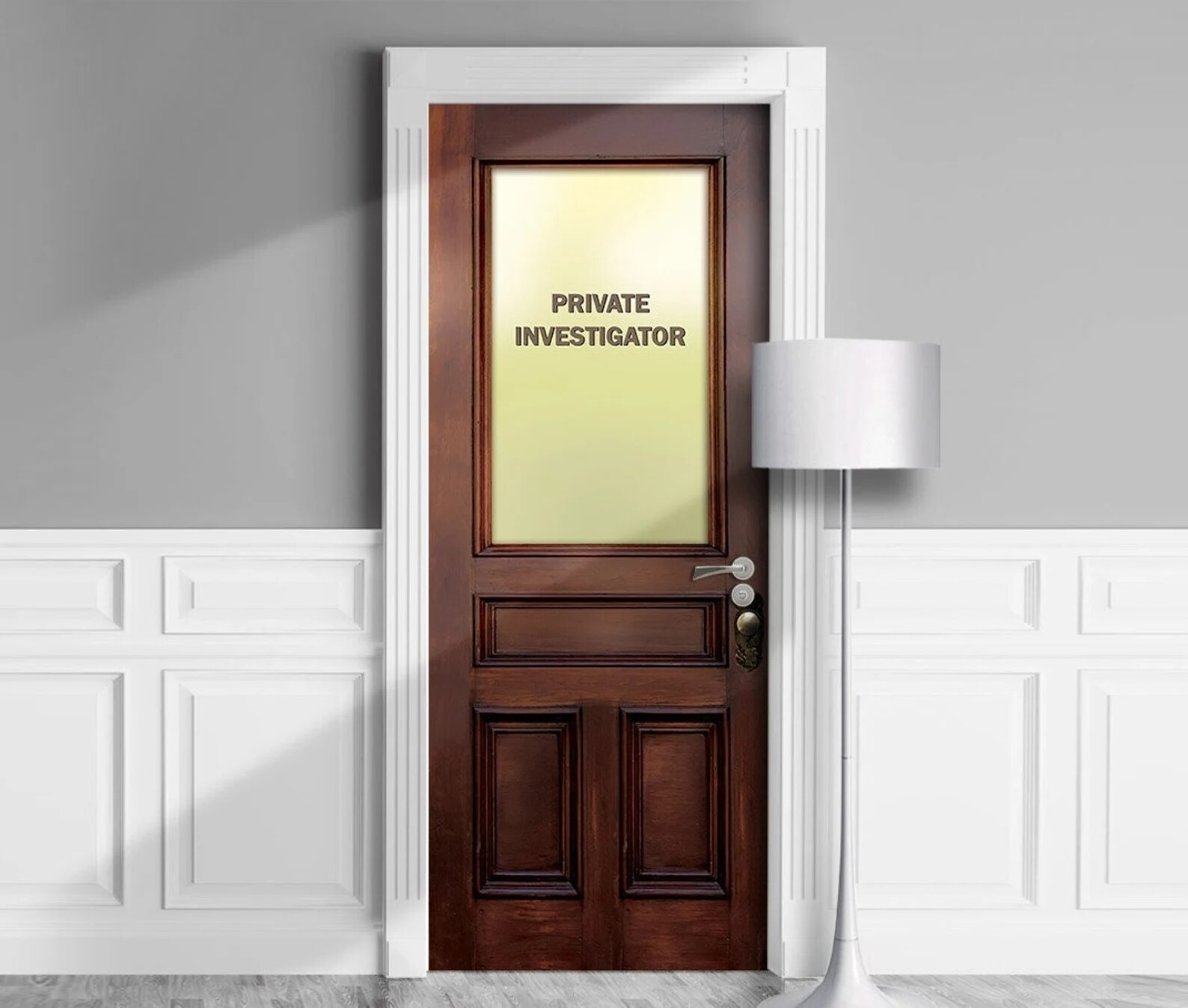 Detective Door Wallpaper, Sticker, Cover, Decal. Peel'n'Stick. Laminated. Single