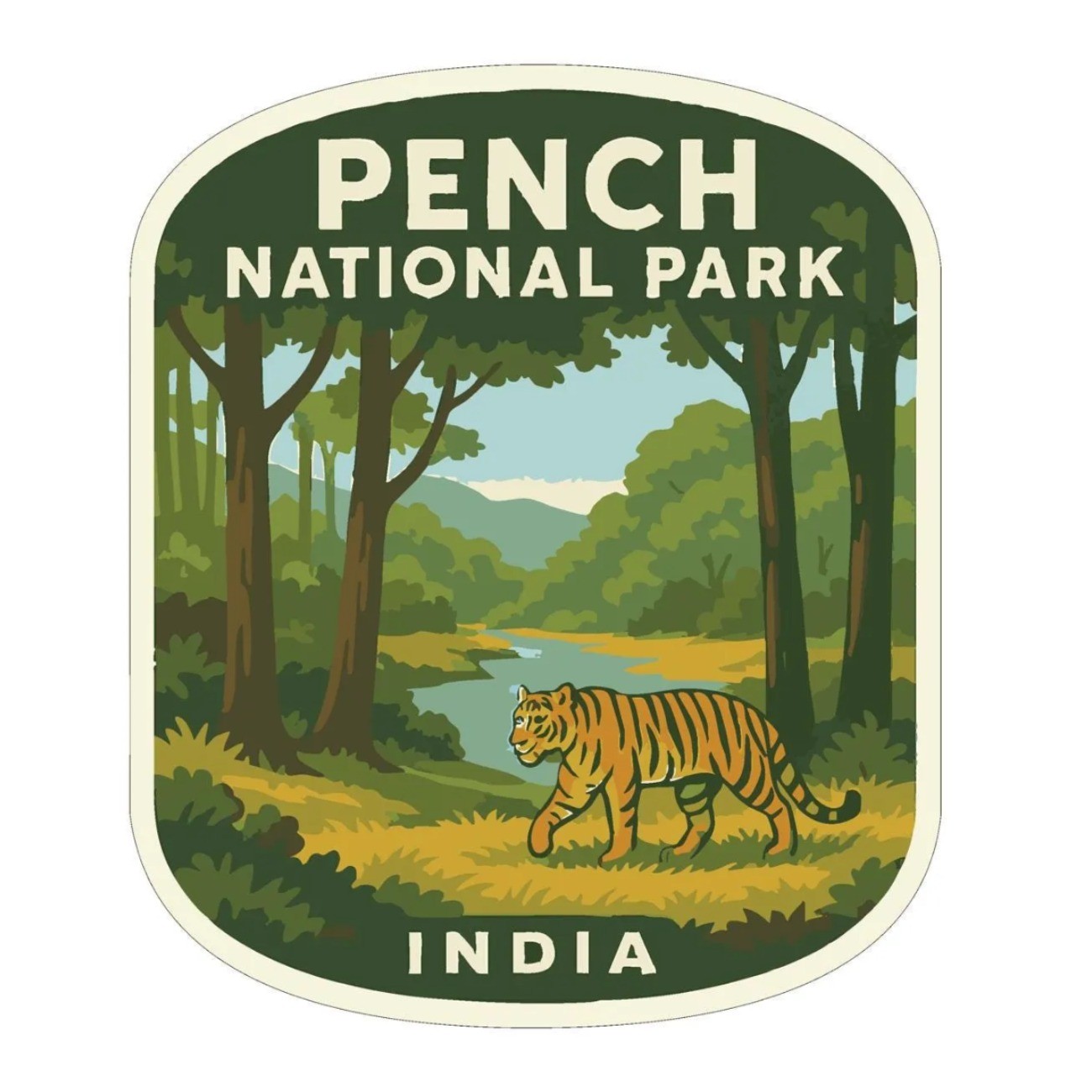 Pench India Iron On Heat Transfer Vinyl HTV Die-Cut World National Parks
