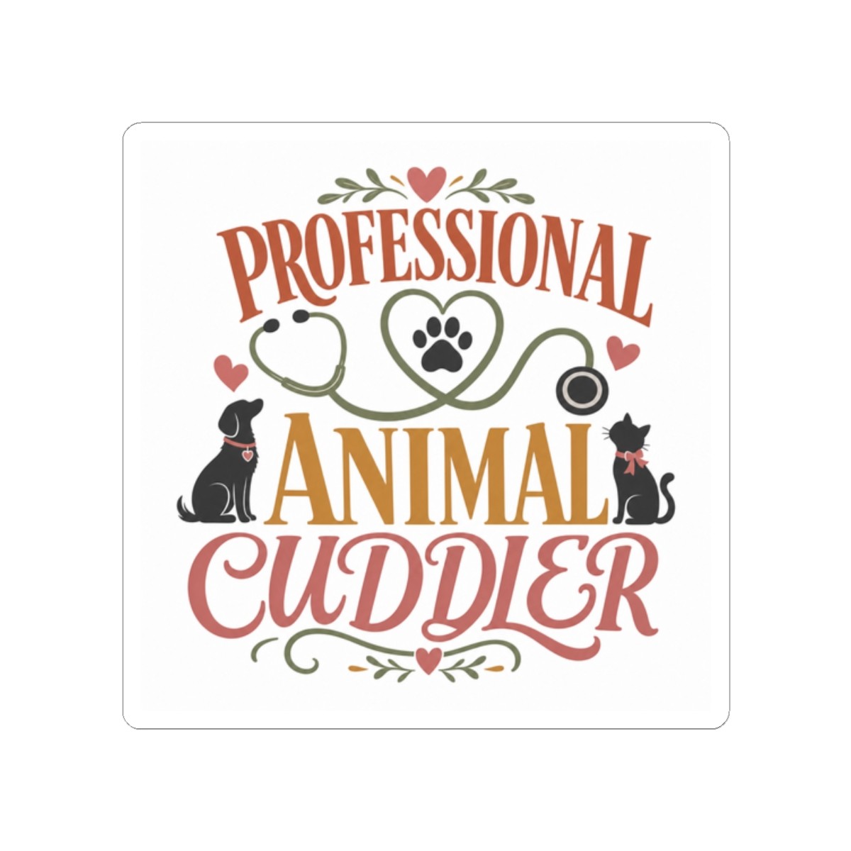 Vet Tech Sticker, Professional Animal Cuddler, Funny Vet Tech Gift, Water