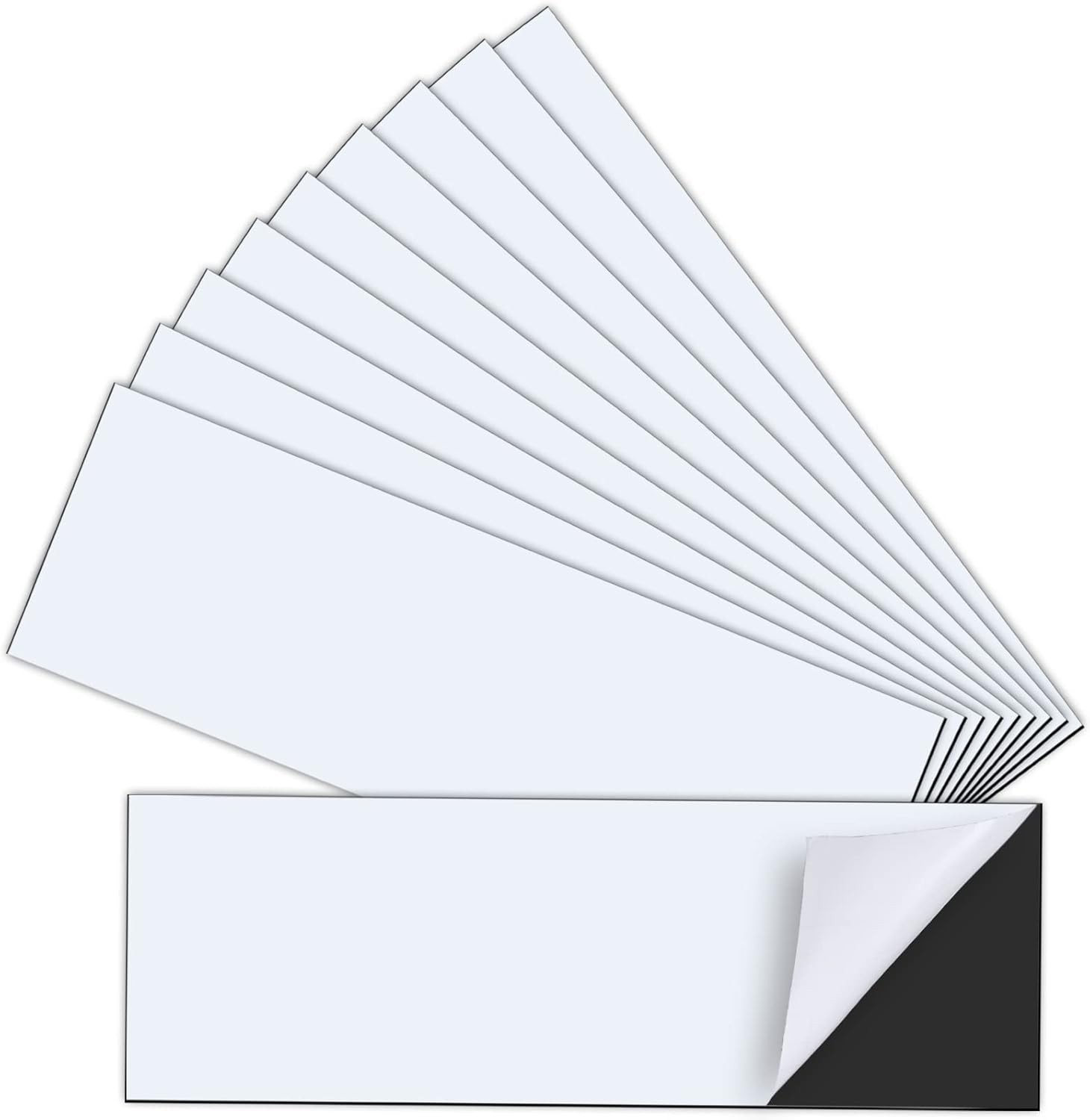 10 Pack 12" X 4" Bumper Sticker Magnets with Self Adhesive Flexible Magnetic Bum