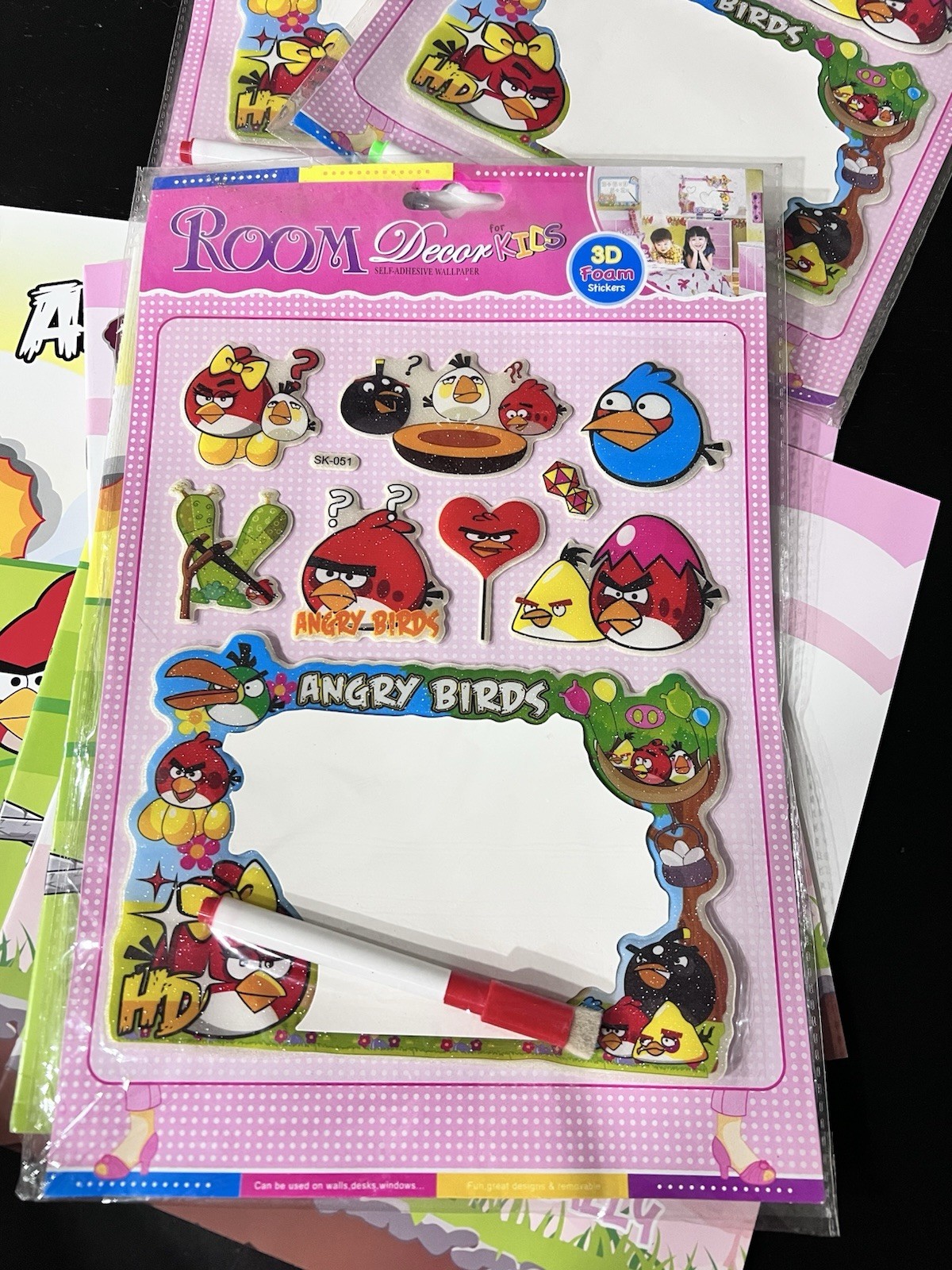 Room Decor KIDS Angry Birds 3D Self-Adhesive Foam Decals for Wall Stickers Gamer