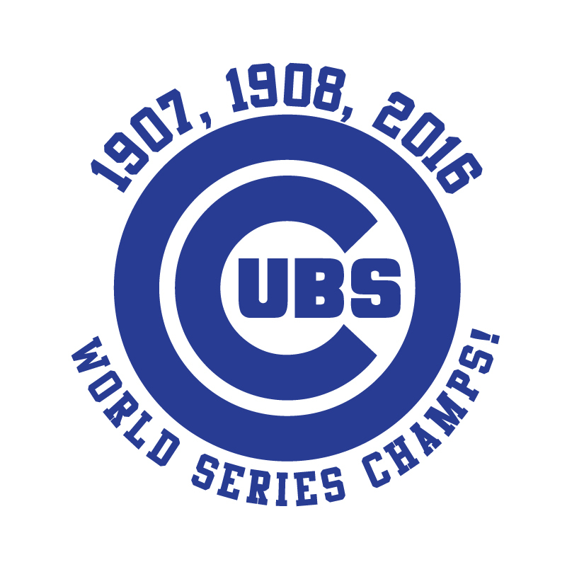 Chicago Cubs World Series Champions 2016 baseball vinyl decal car bumper sticker