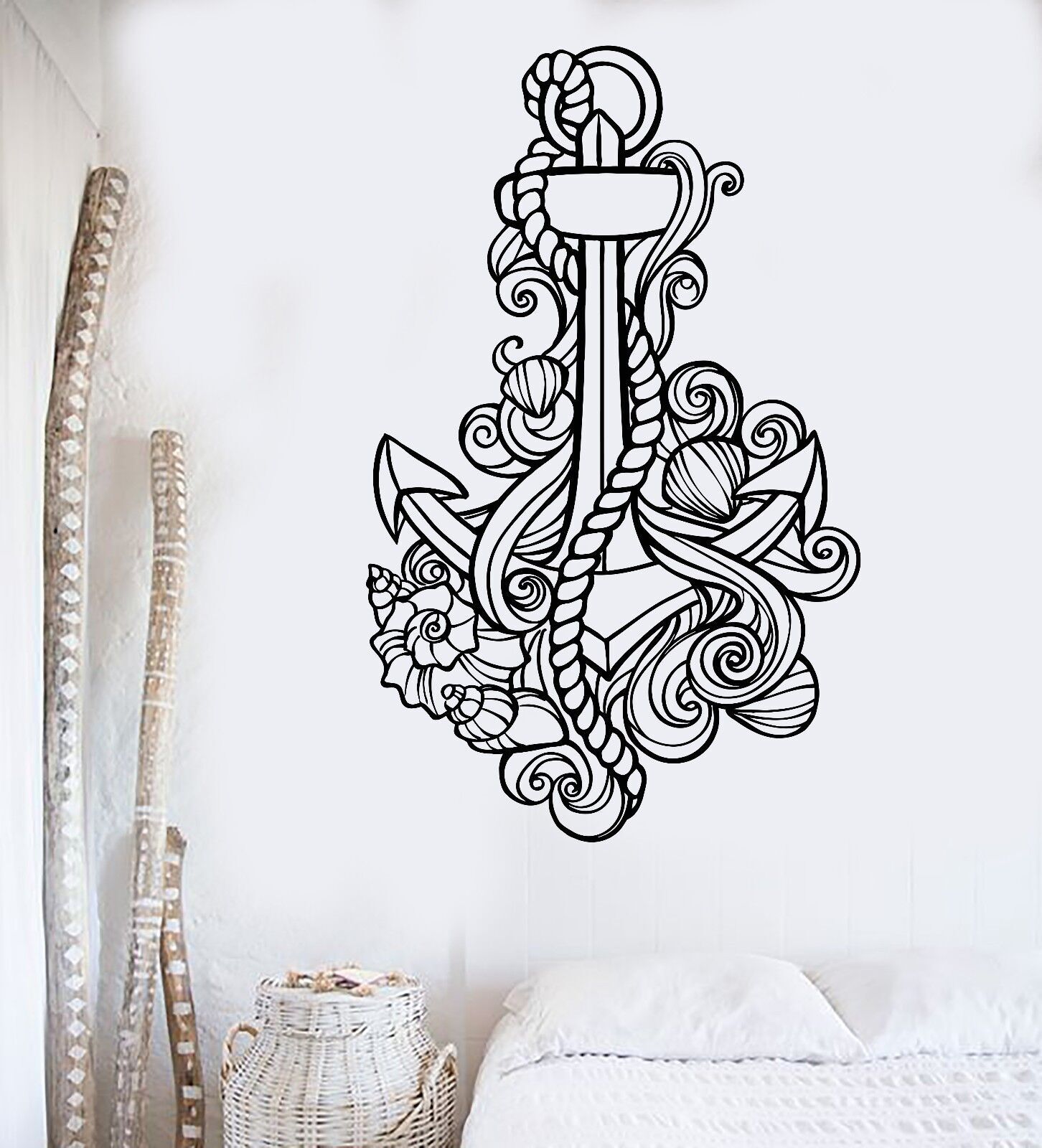 Vinyl Wall Decal Anchor Shells Sea Ocean Beach Style Stickers (1148ig)