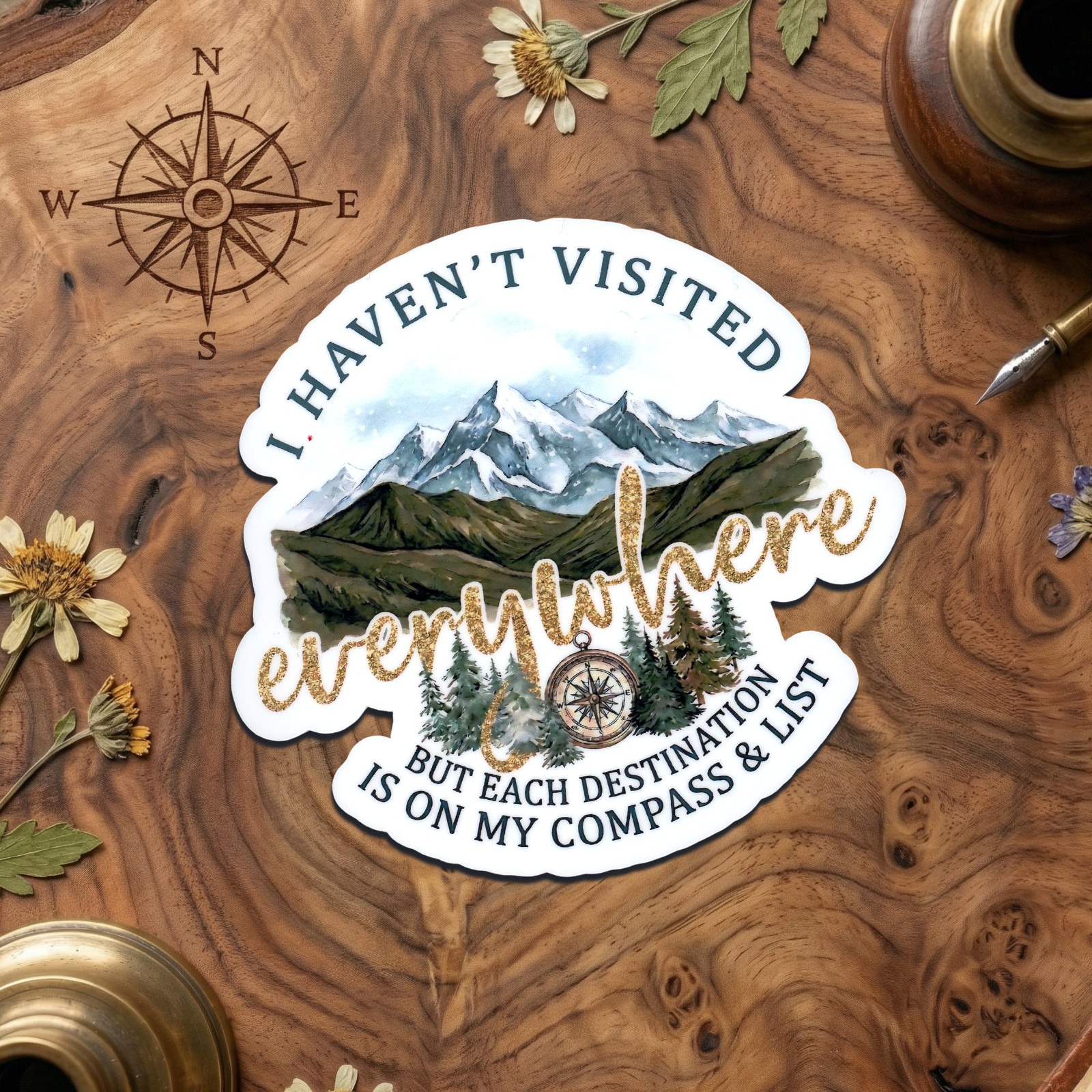 I Haven’t Visited Everywhere Vinyl Sticker – World Travel – Mountain Wanderlust