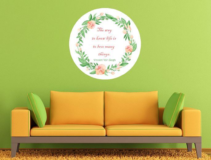Vincent Van Gogh The Way to Know Life Quote Wall Art Printed Vinyl Sticker
