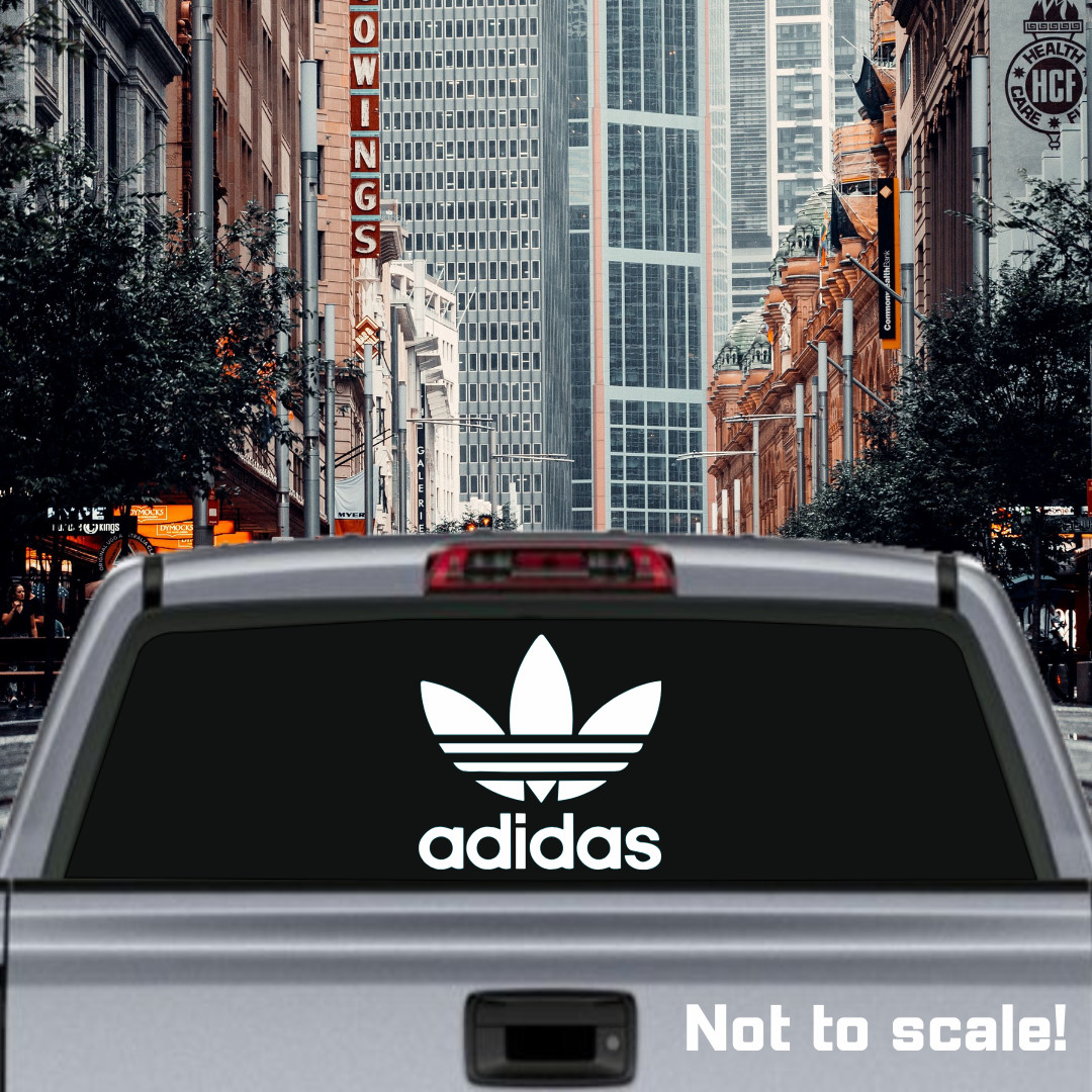 Adidas Logo Vinyl Decal – Laptop, Football, Tennis , Car, Soccer Sticker Window