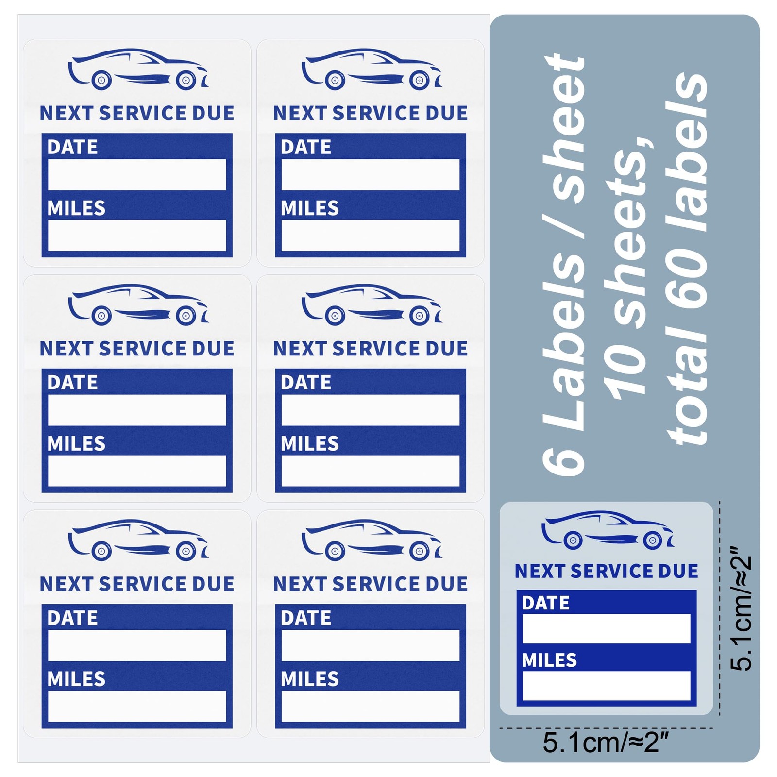 60pcs Clear Oil Change Stickers for Windshield Service Reminder Labels 2"x2" …