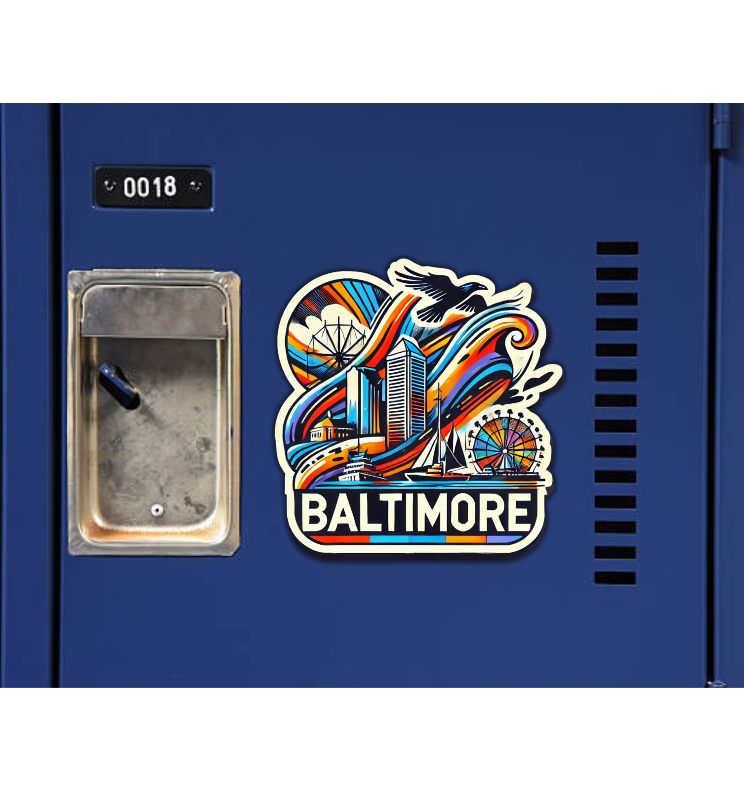 Baltimore Maryland Fridge Magnet or Laptop Sticker