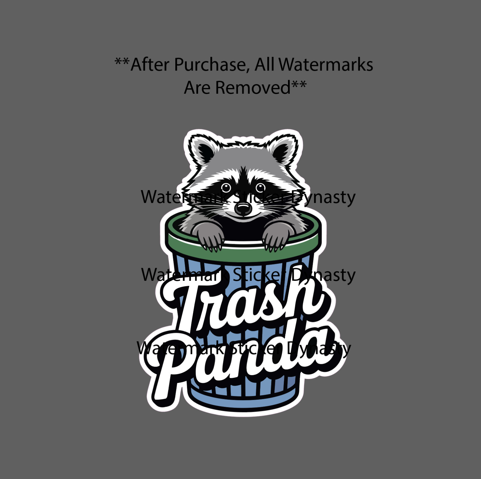 Trash Panda Sticker Waterproof Decal Raccoon Animal Funny Humor Gift NEW