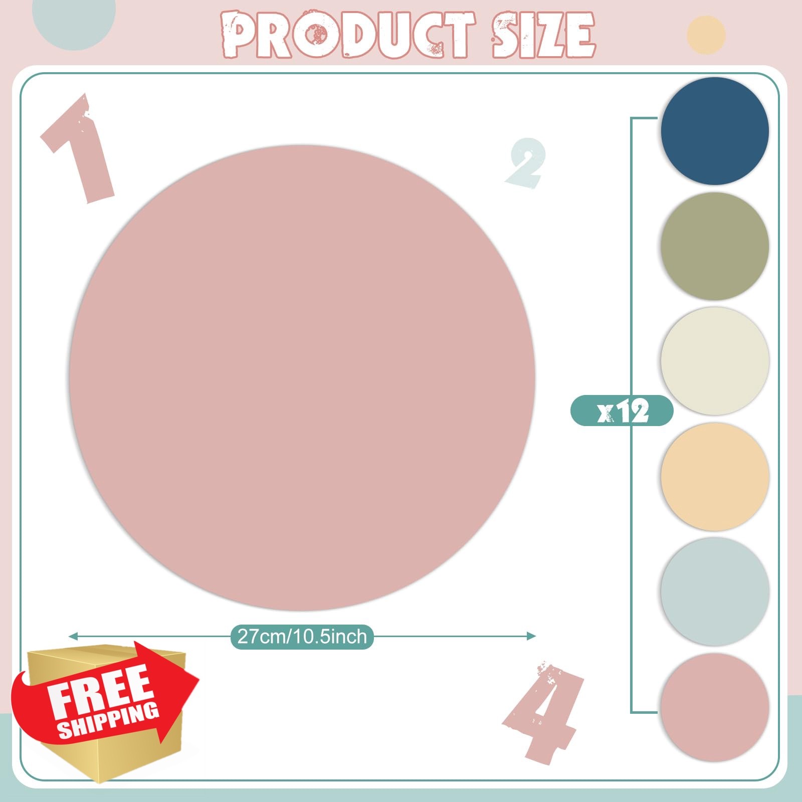 Lincia 12pk Bohemian Dots Vinyl Stickers