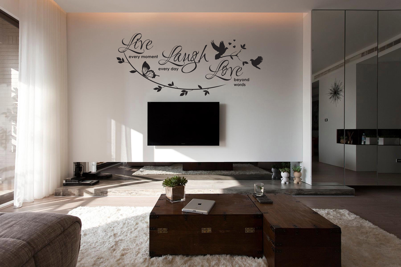 LIVE LAUGH LOVE – WALL ART STICKER – CONTEMPORARY INSPIRATIONAL VINYL TRANSFER