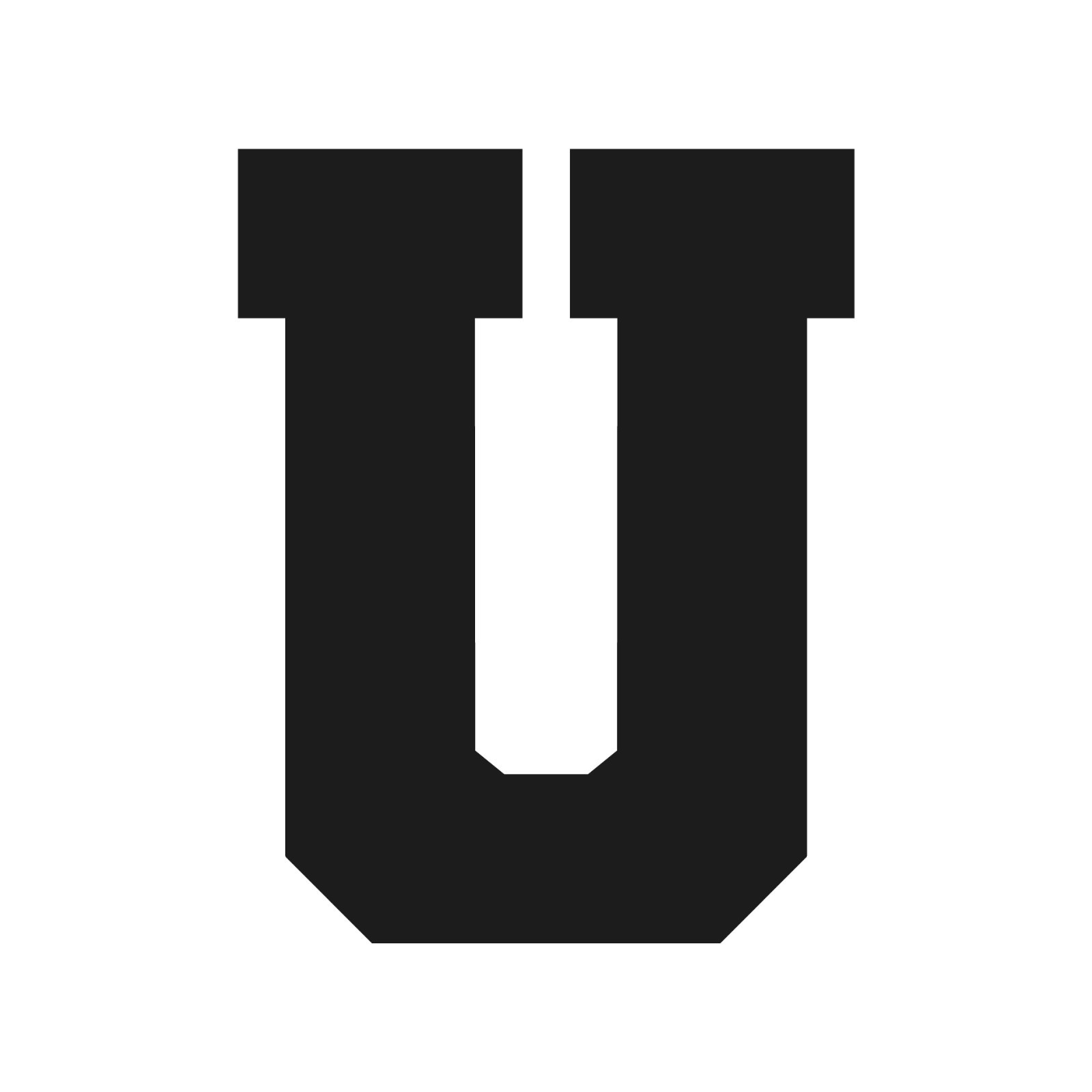 Letter U Varsity font Vinyl decal bold sports font Sticker
