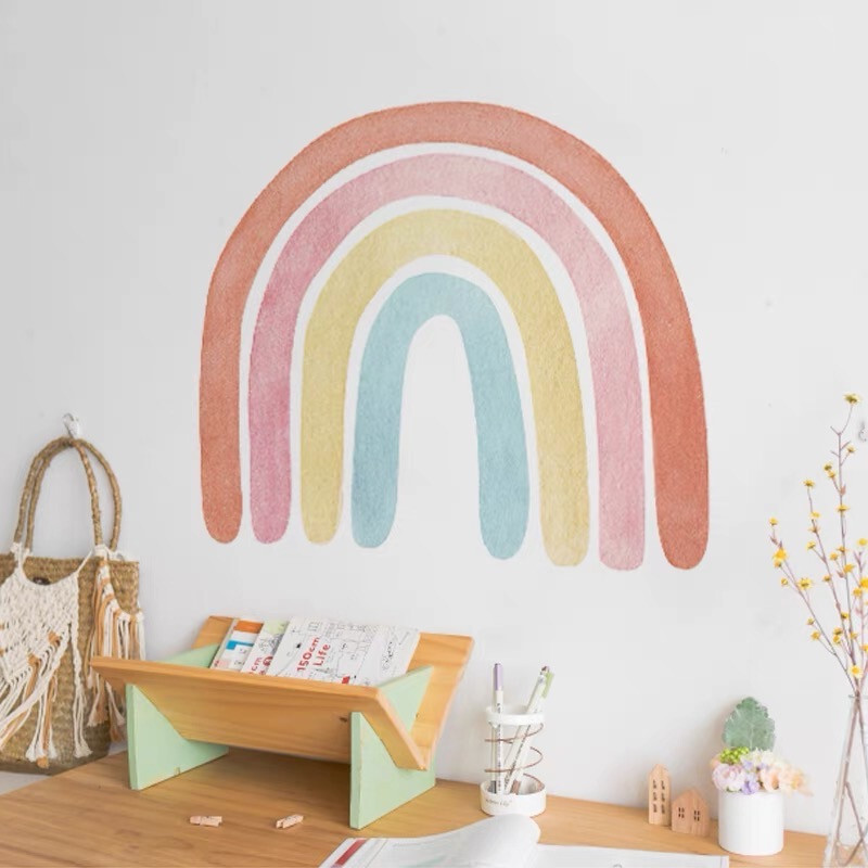large rainbow wall decal decor sticker kids room nursery
