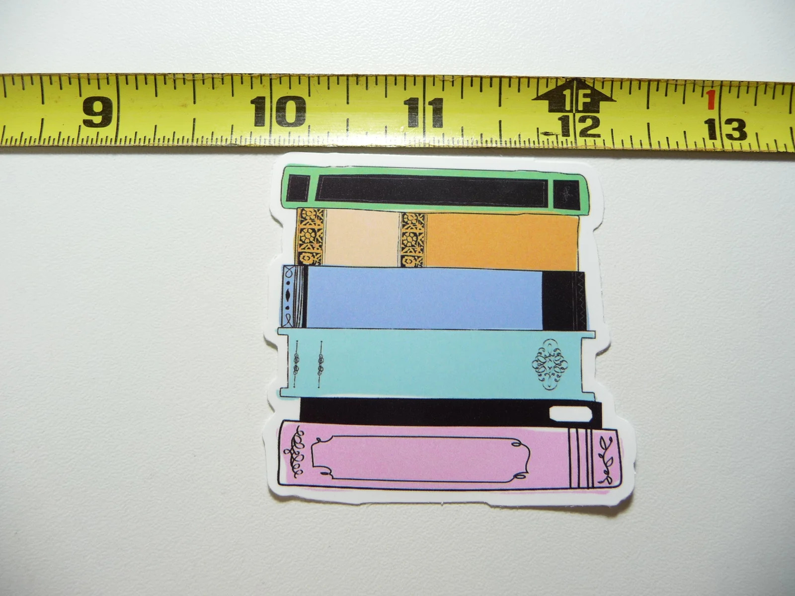 STACK 6 BOOKS SMALL STICKER DECAL READING NOVEL LIBRARY STORY FUNNY