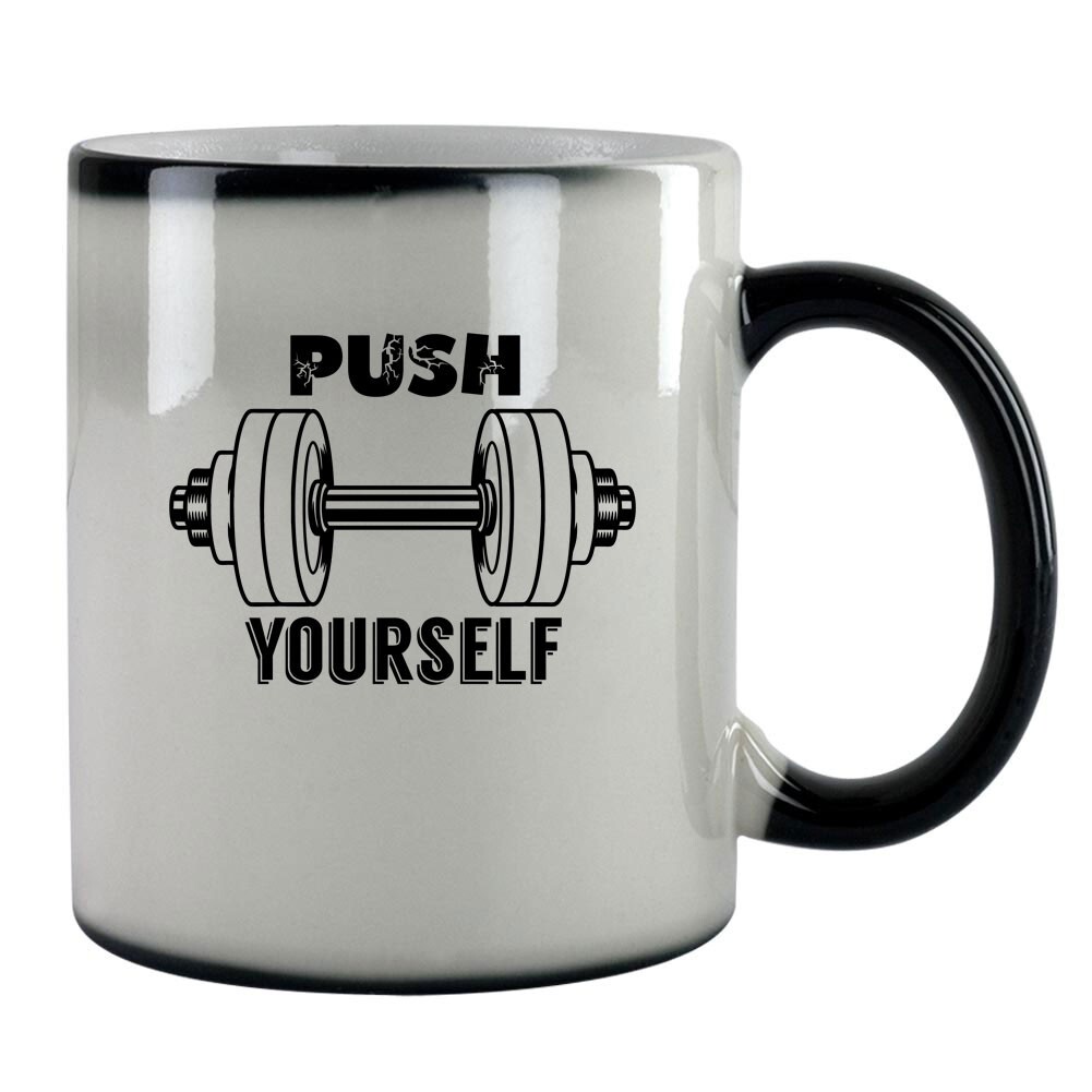 Fitness Quote 4.8×3.6" Push yoursel Vinyl Decal Sticker Car Truck Wall Door