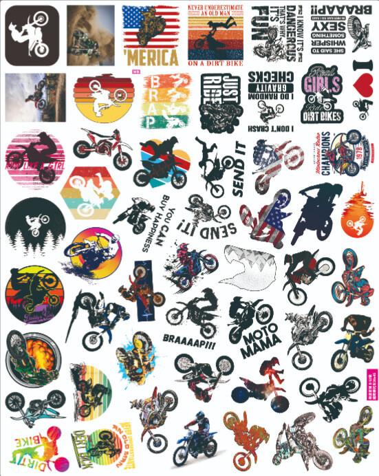 100Pcs Motorcycle Championship Cartoon Sticker for Teens Girls Water Bottles