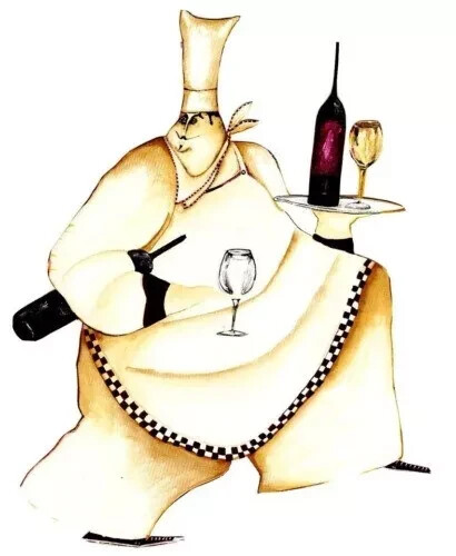italian chef wall decal wine prepasted 8 inch 1pc