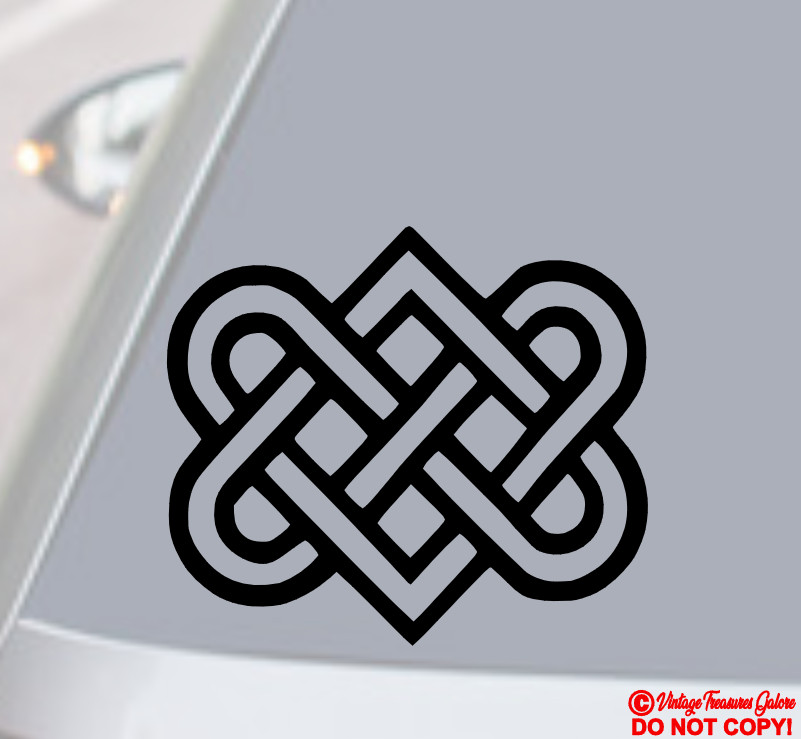 CELTIC LOVE KNOT Vinyl Decal Sticker Car Window Bumper ANAM CARA Gaelic Symbol