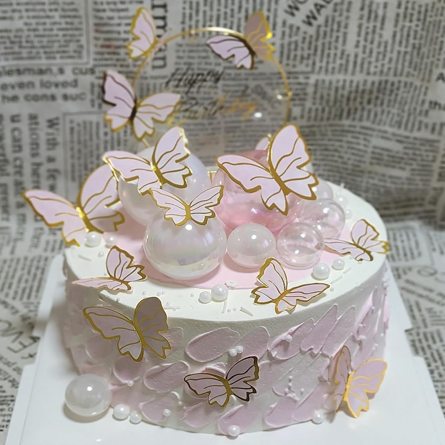 Elegant 11-Piece Gold Butterfly Cake Decor Set for Magical Girls' Celebrations