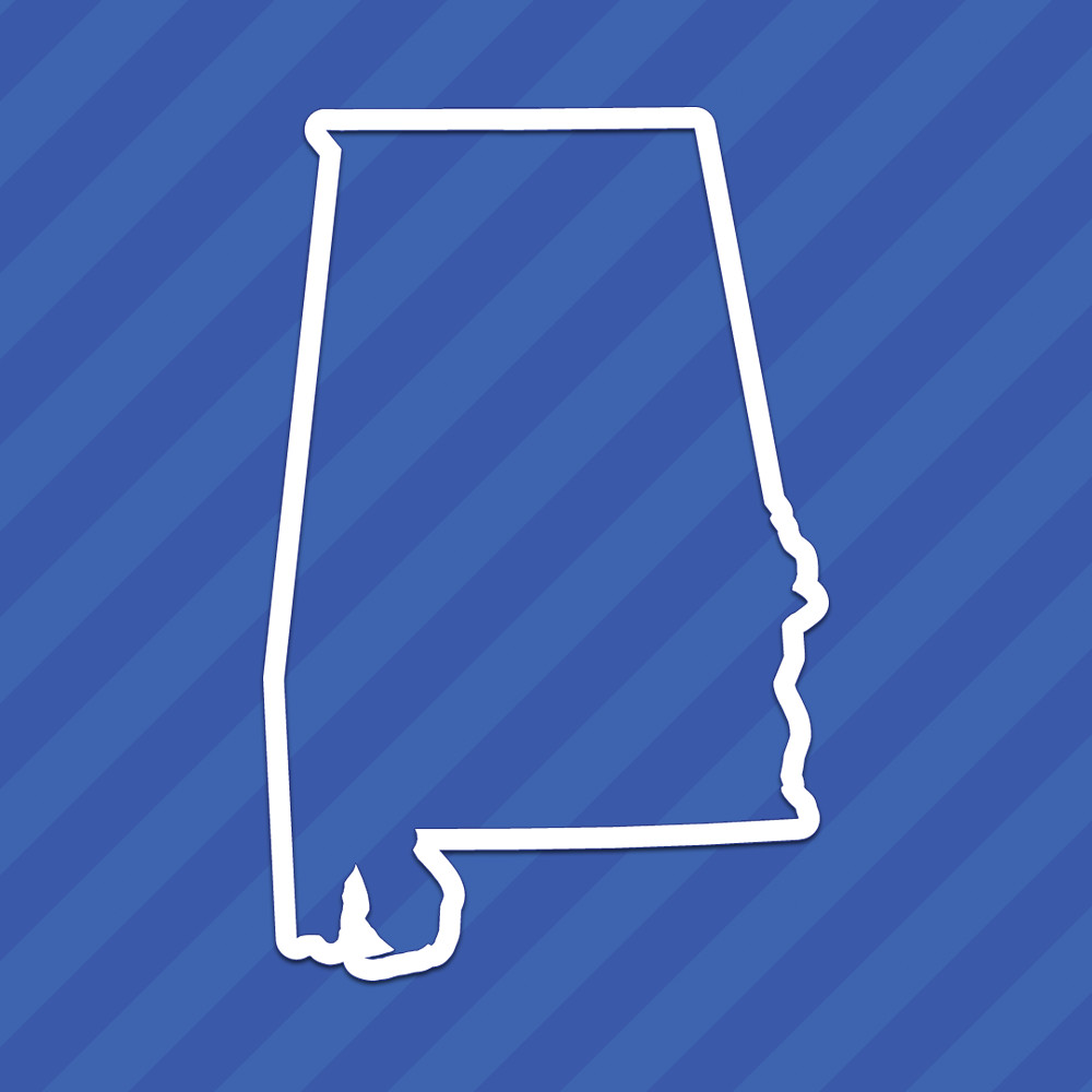 Alabama AL State Outline Vinyl Decal Sticker