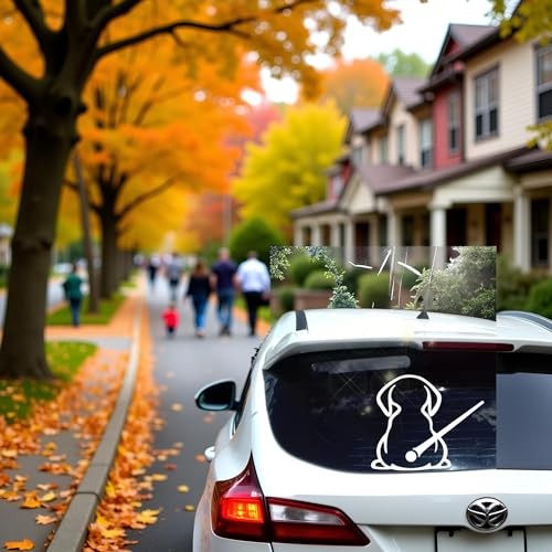 Reflective White Rear Wiper Decal Dog Stickers for Cars Funny Animal Dog