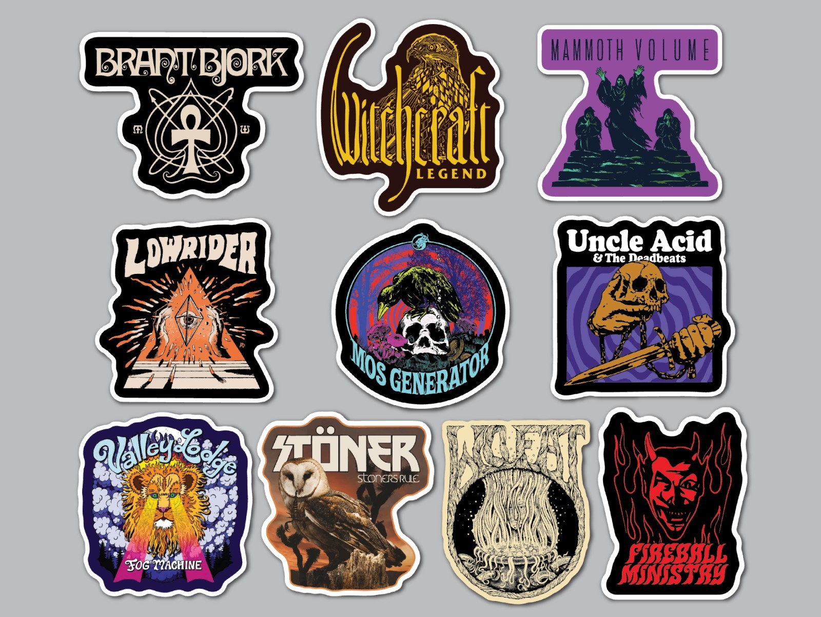 Stoner Doom Sludge Metal Vinyl Sticker Pack (OTY 10) SET 8 uncle acid witchcraft
