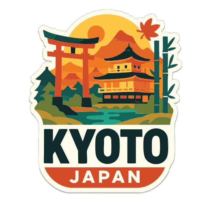 Kyoto Japan Sticker Decal Vinyl Die-Cut City Skyline Landmark Design