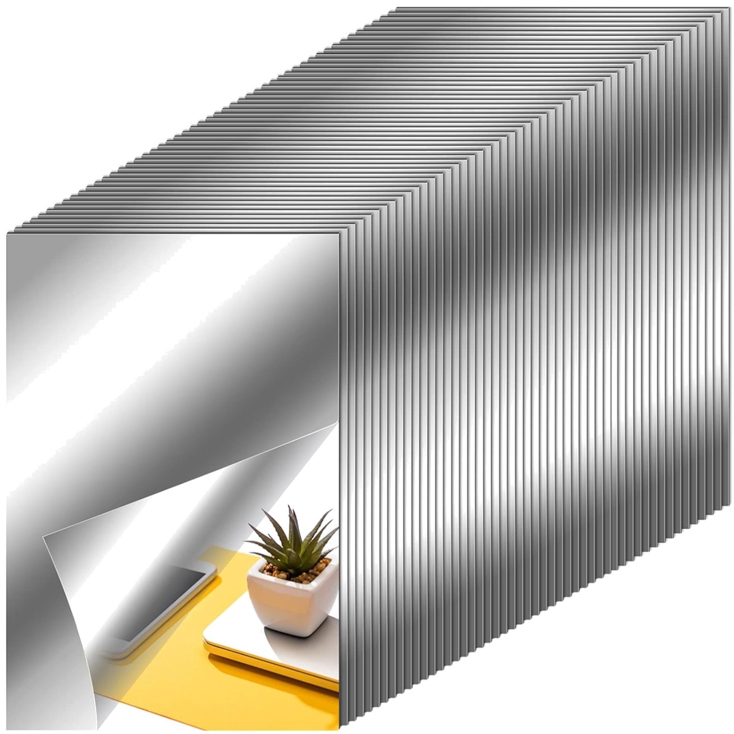 Reflective Mirror Stickers – 50 Pieces, 6×9 Inches