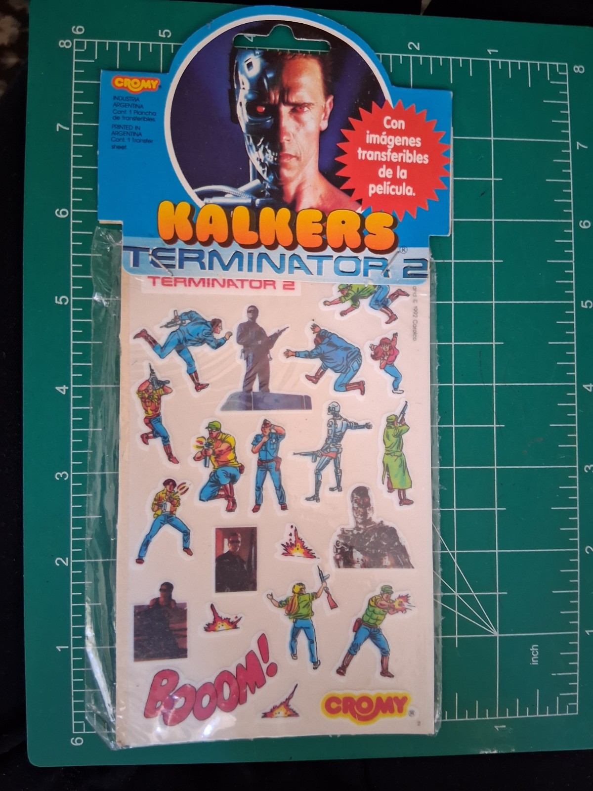 1992 VTG Terminator 2 Kalkers Transfers Full Sticker Sheet Rare Argentina VAR#3