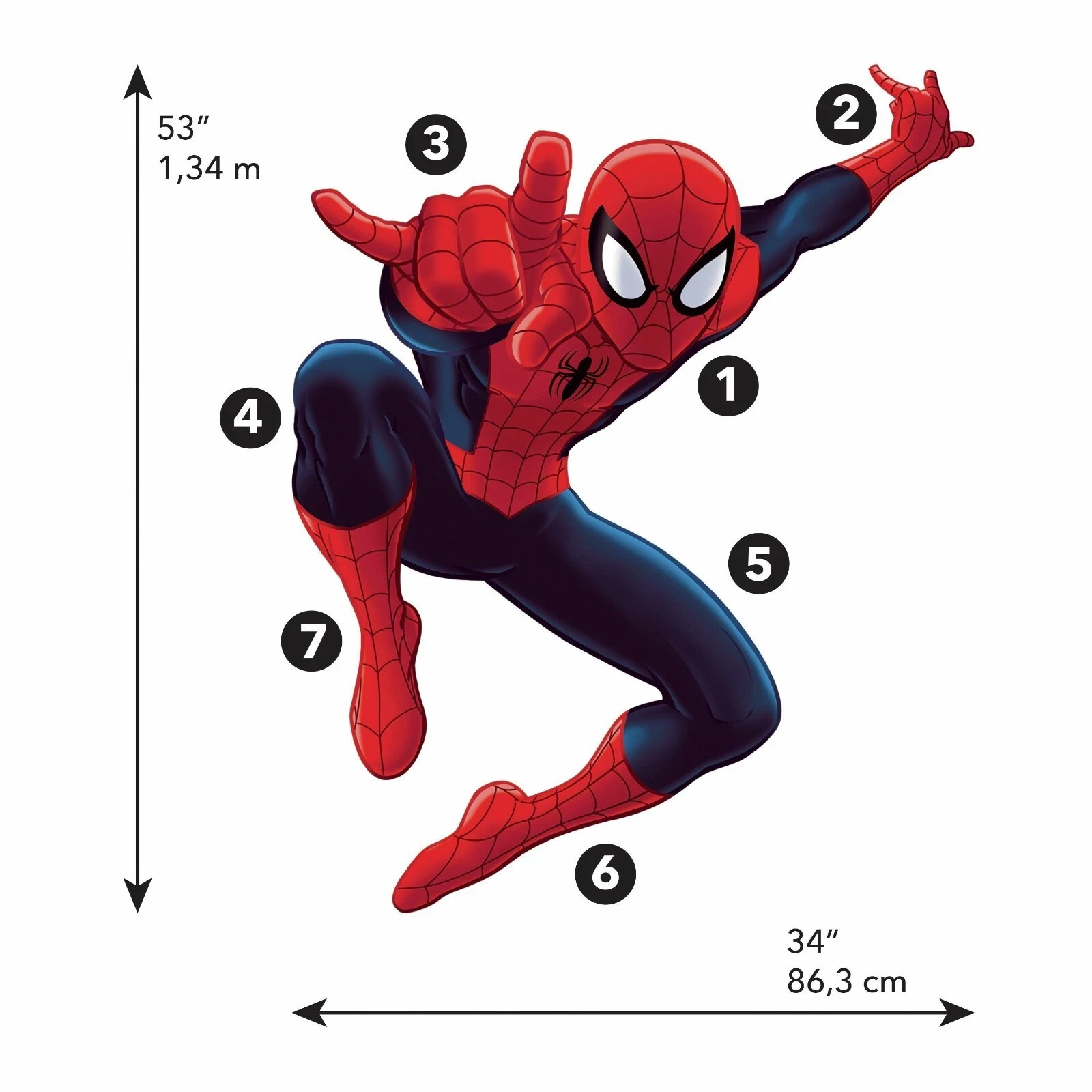 Spider Man Wall Sticker Decal DIY Art Mural Marvel Super Hero Kids Room 3D
