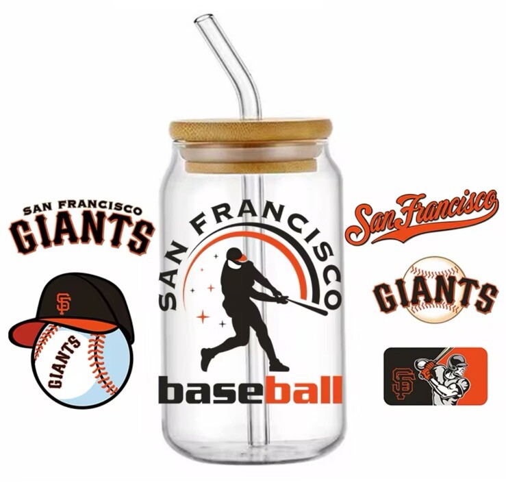 NEW San Francisco Giants Transfer Sticker Cup Wrap For DIY Glasses Bottles