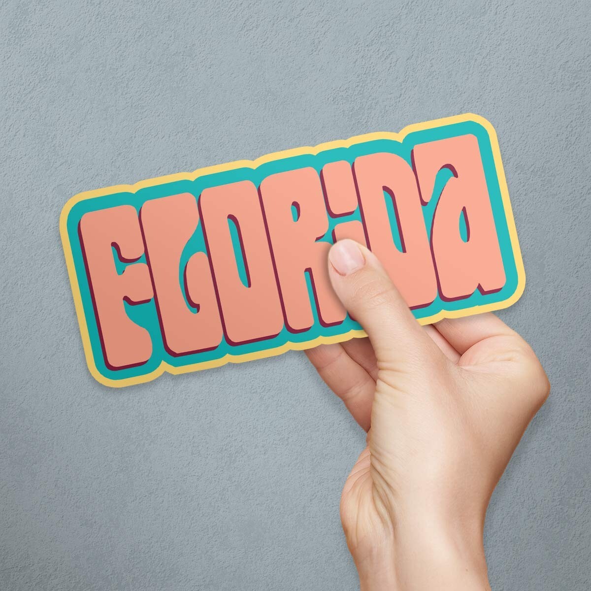 Bumper Sticker: Florida Retro Style Font, Retro FL, US State Souvenir