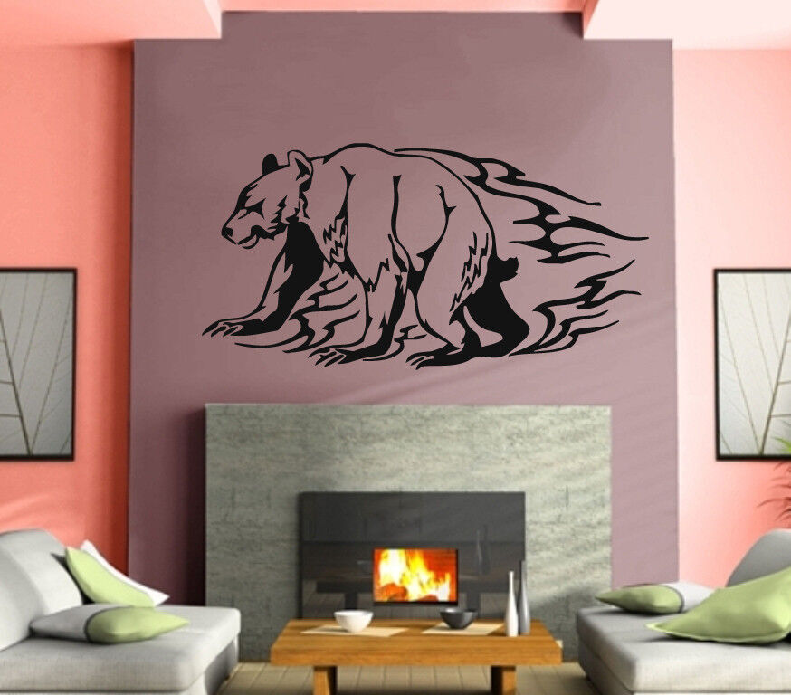 Bear Grizzly Animal Urban Art Animal Mural Wall Art Decor Vinyl Sticker z351