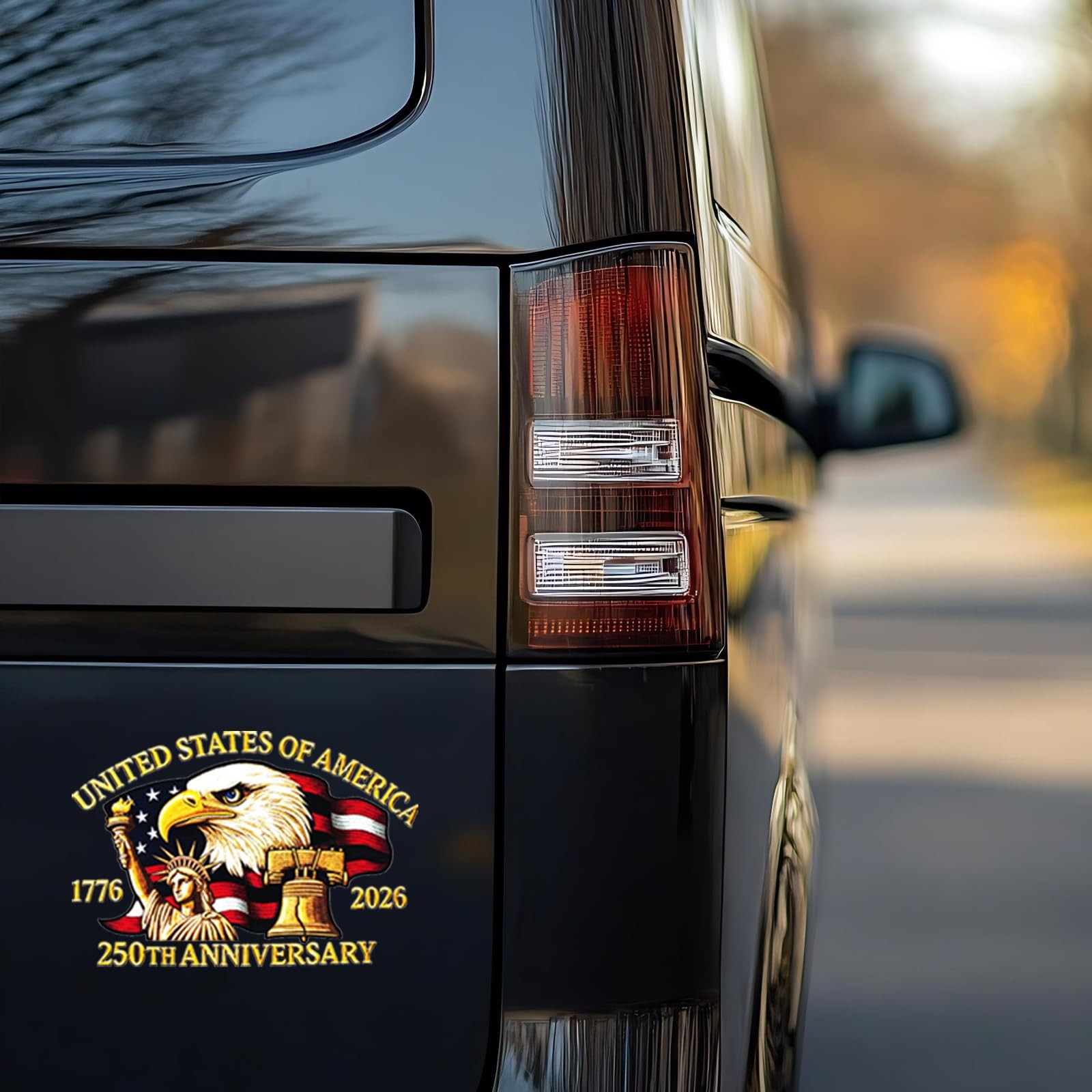 USA 250th Anniversary Car Decal Sticker Eagle & Liberty Commemorative Bumper