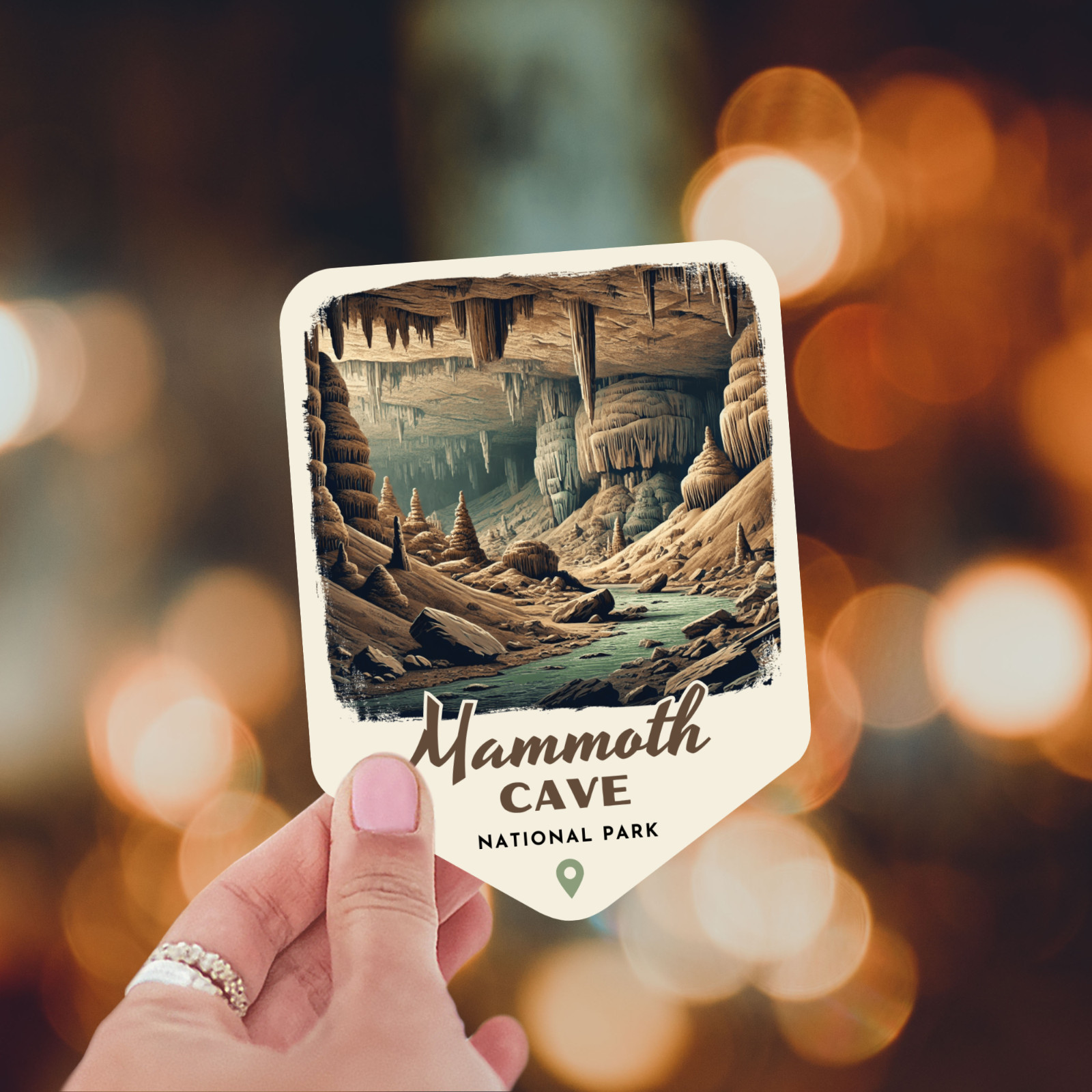 Mammoth Cave National Park Kentucky Sticker Retro Style Waterproof Decal
