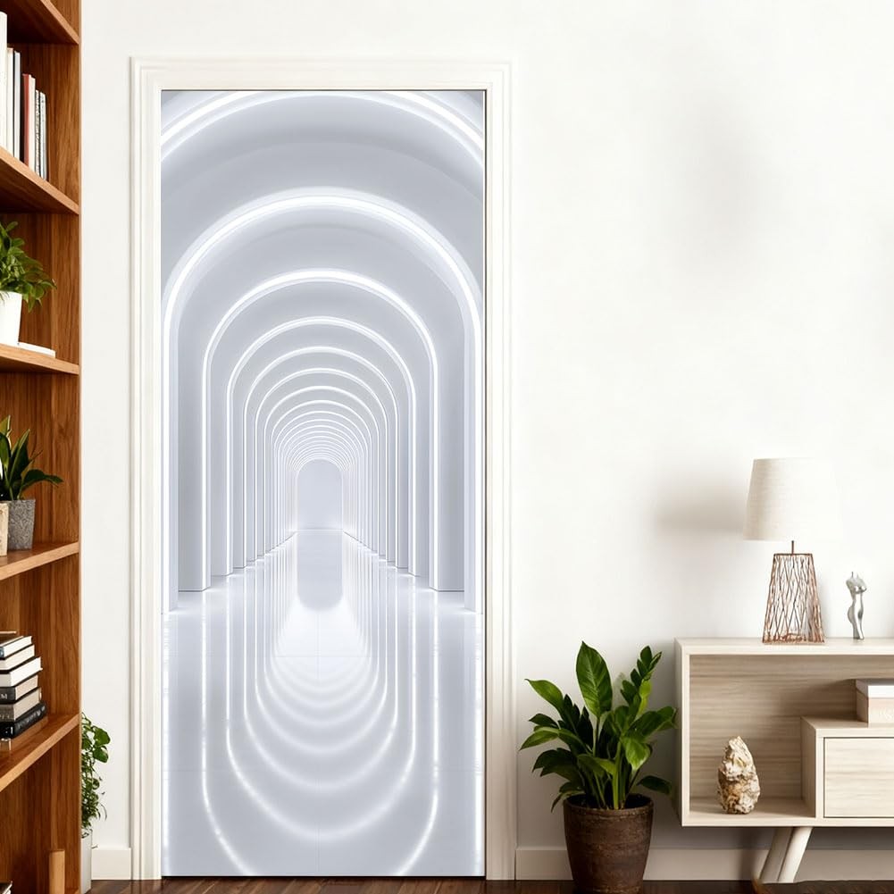 2 Pcs 3D Depth Space Pattern Removable Refrigerator Wraps, Self-Adhesive Frid…