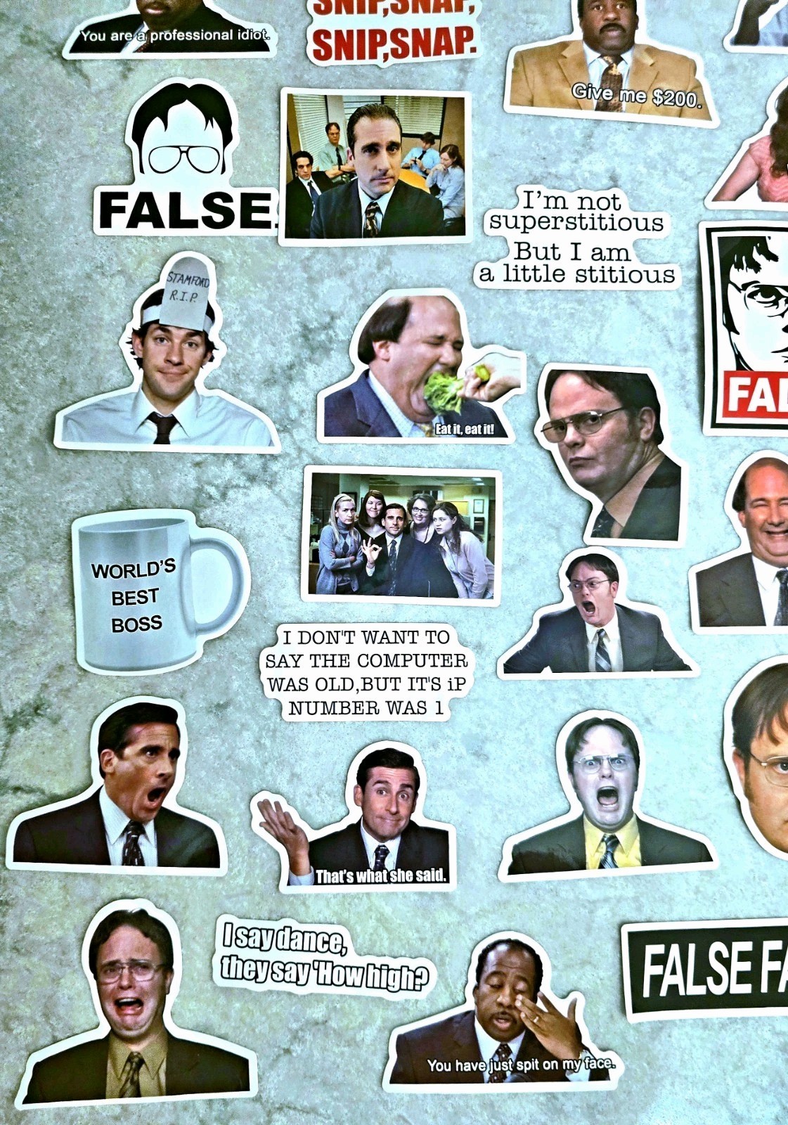 50-Pack The Office Sticker Pack – Vinyl Decals for Laptops & Hydro Flasks.