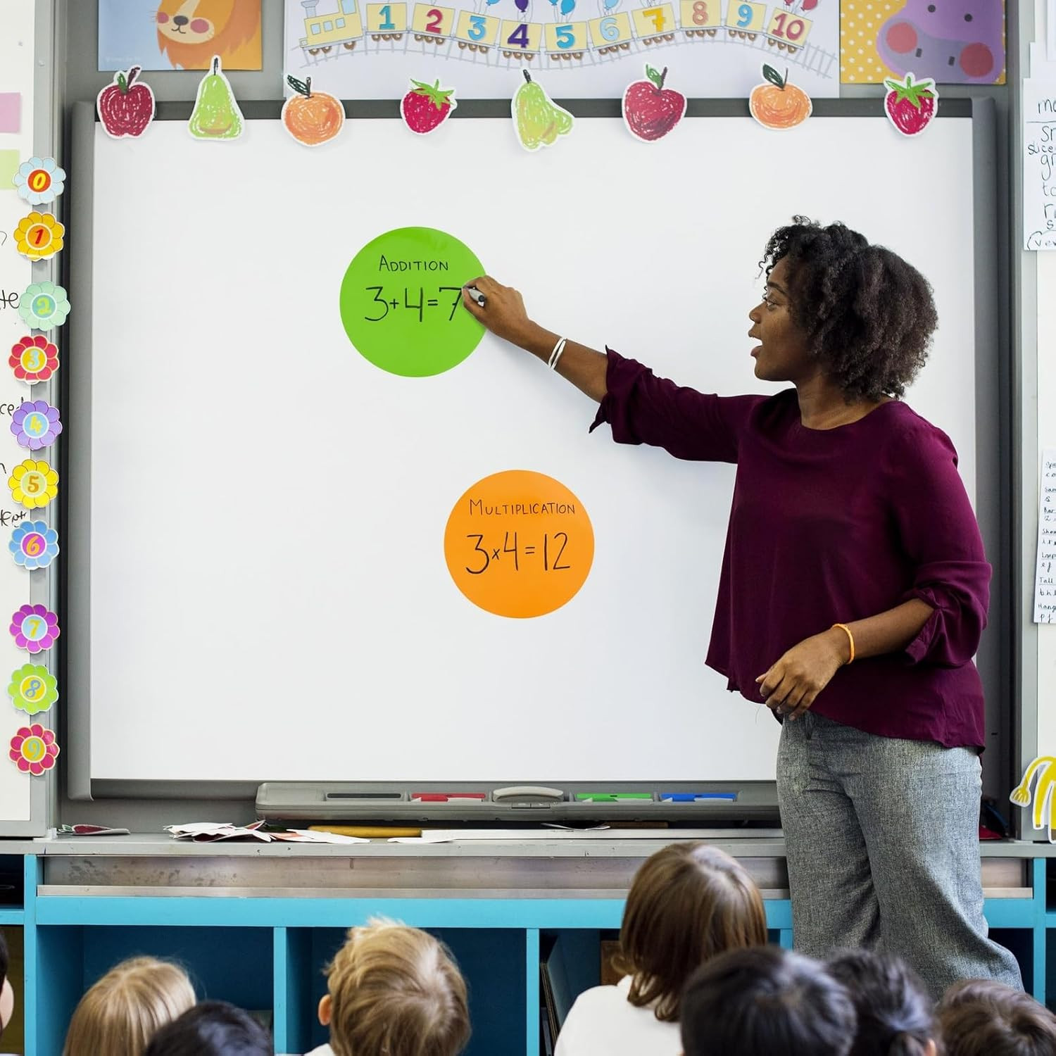 24 Pack 11-Inch Dry Erase Spots and Sticker Dots for Classroom Tables – Peel and