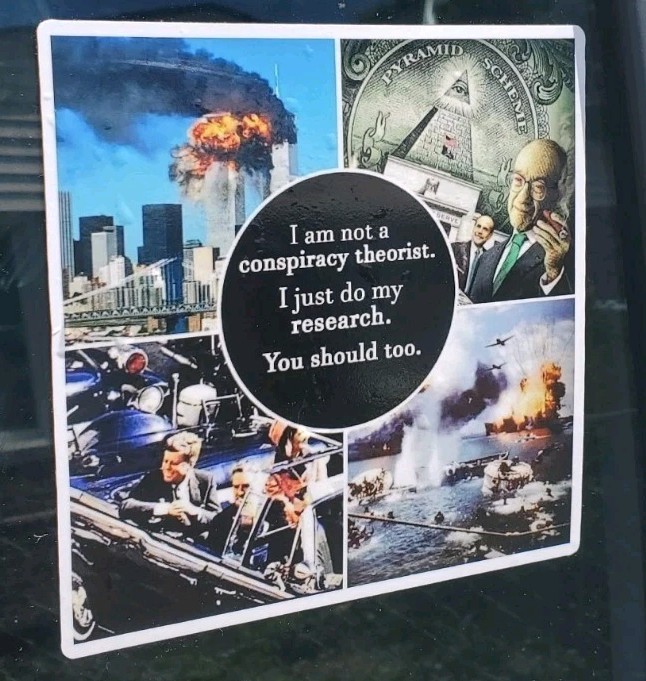 Conspiracy Theorist Stickers HUGE 6×6" Design *5* Year Warranty Made in USA 🇺🇸