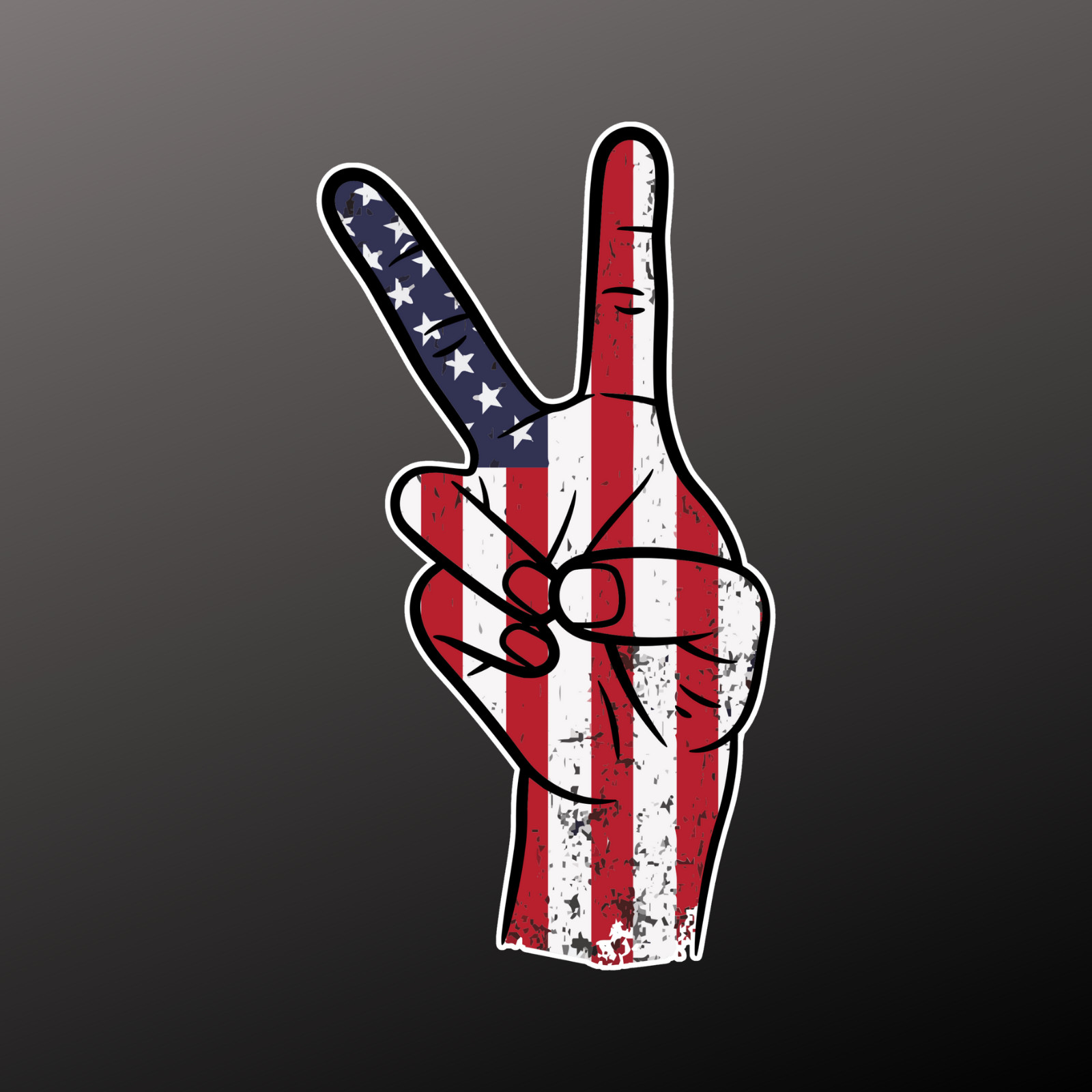 American flag peace sign sticker vinyl decal freedom unity laptop America USA